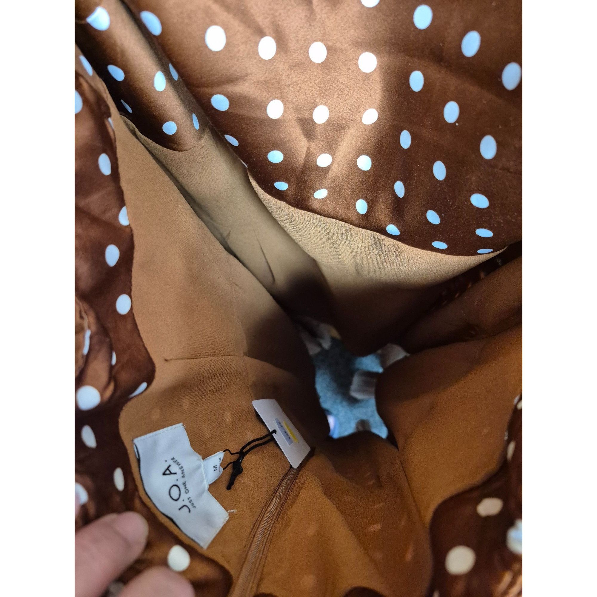 Other Brown Polka Dot Midi Dress With Spaghetti Straps By J.O.A. Size M / US 6-8 / IT 42-44 - 6 Thumbnail