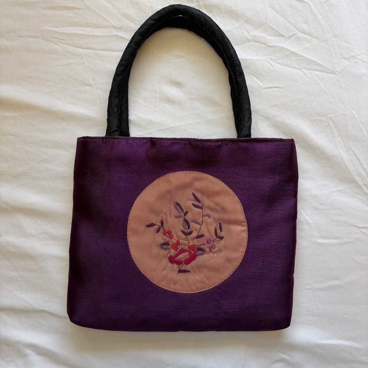 Other Purple floral embroidered mini tote bag Size ONE SIZE - 1 Thumbnail