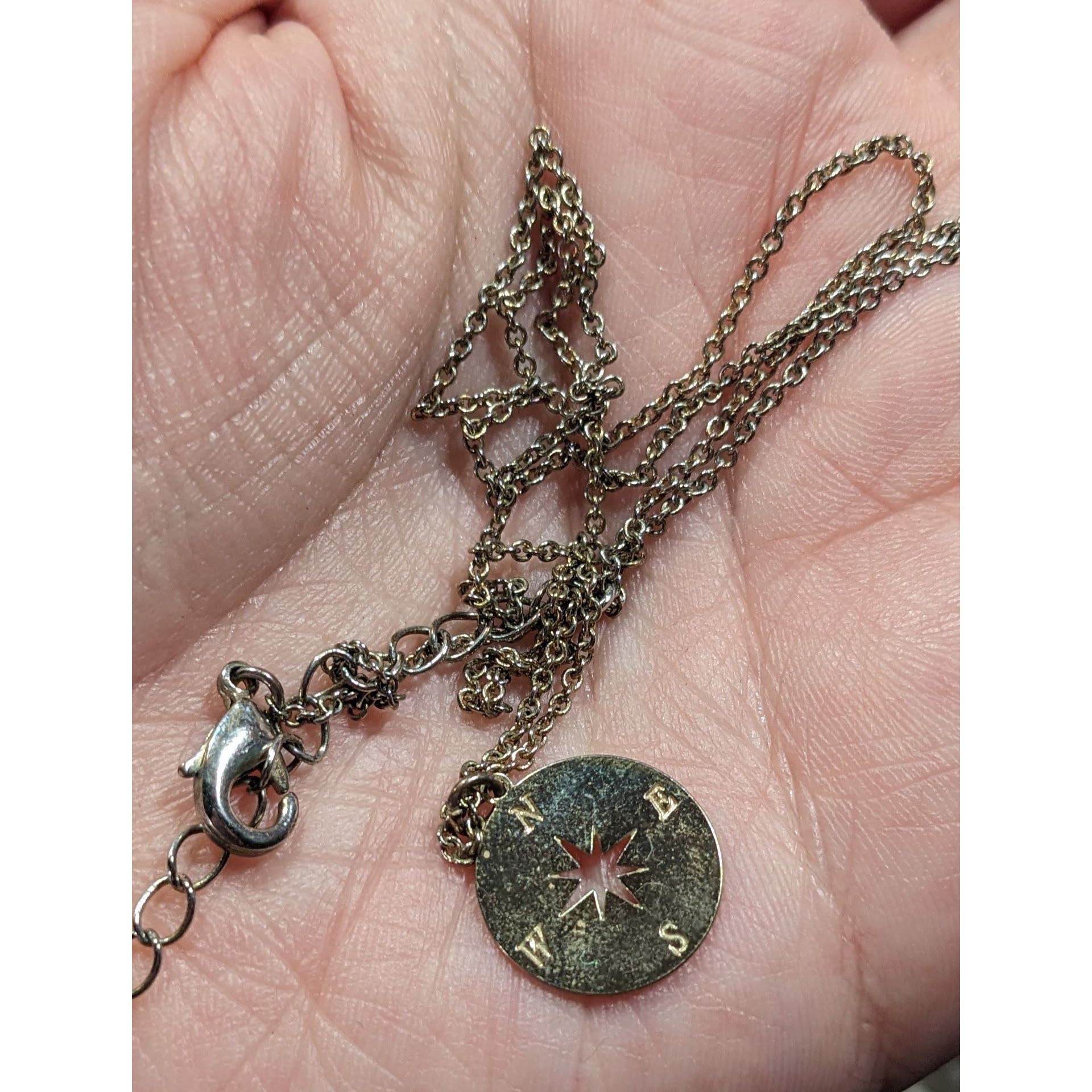 Other Minimalist Gold Tone Compass Pendant Necklace On Silver Tone Size ONE SIZE - 3 Thumbnail
