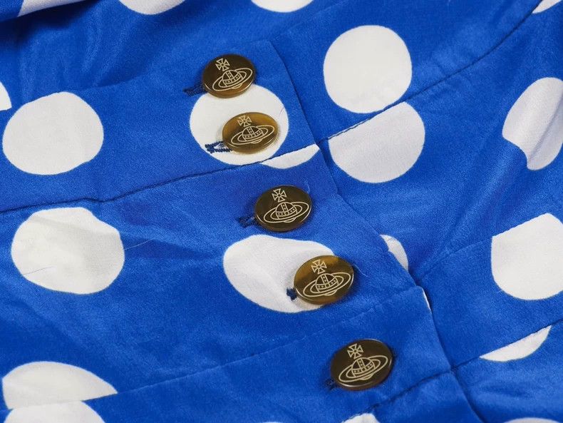 Vivienne Westwood Vivienne Westwood Rare blue and white polka dot French nec Size XS / US 0-2 / IT 36-38 - 6 Thumbnail