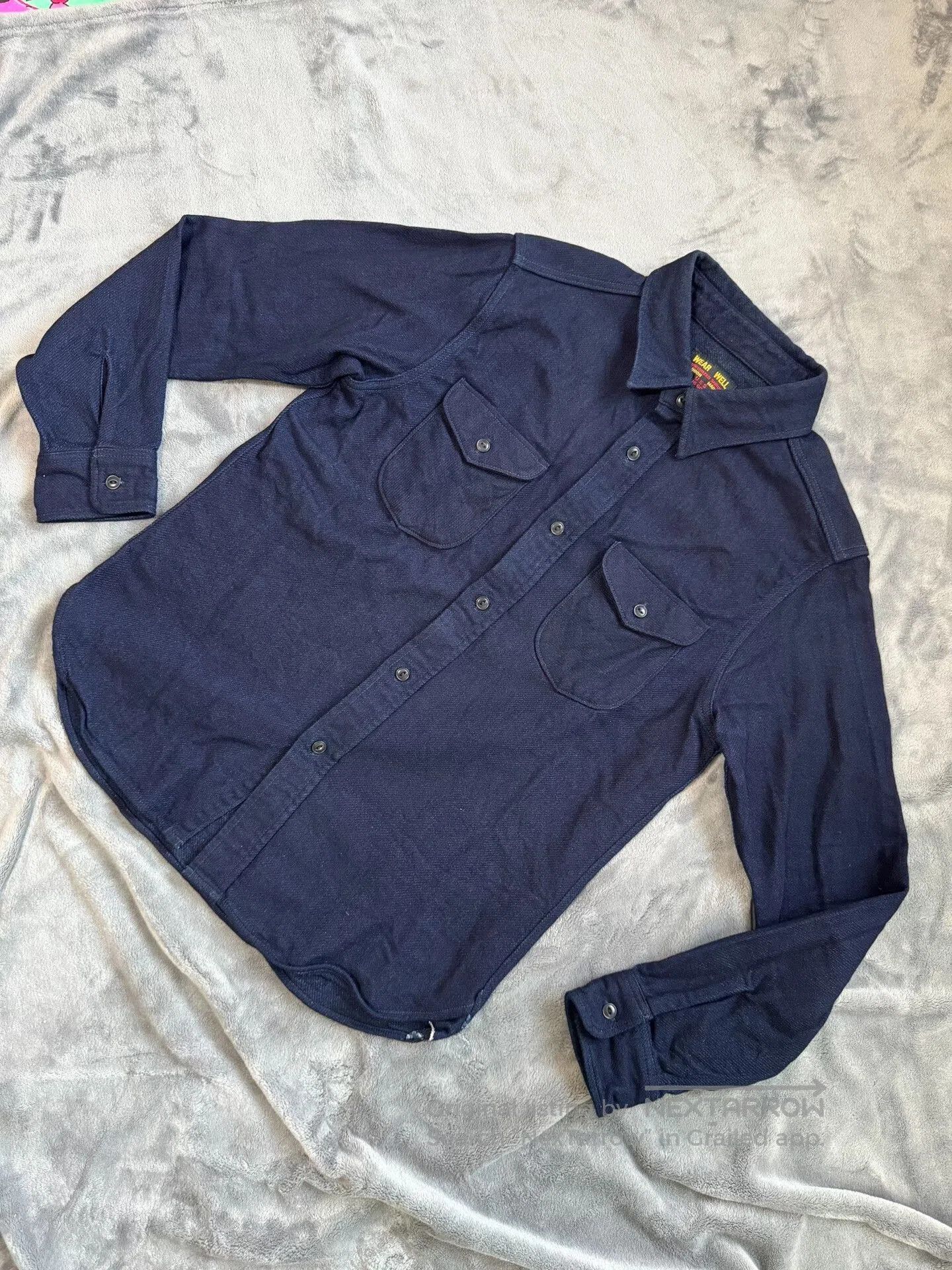 UES Japan UES 501655 Indigo Flannel Long Sleeve Shirt. Size US L / EU 52-54 / 3 - 2 Thumbnail