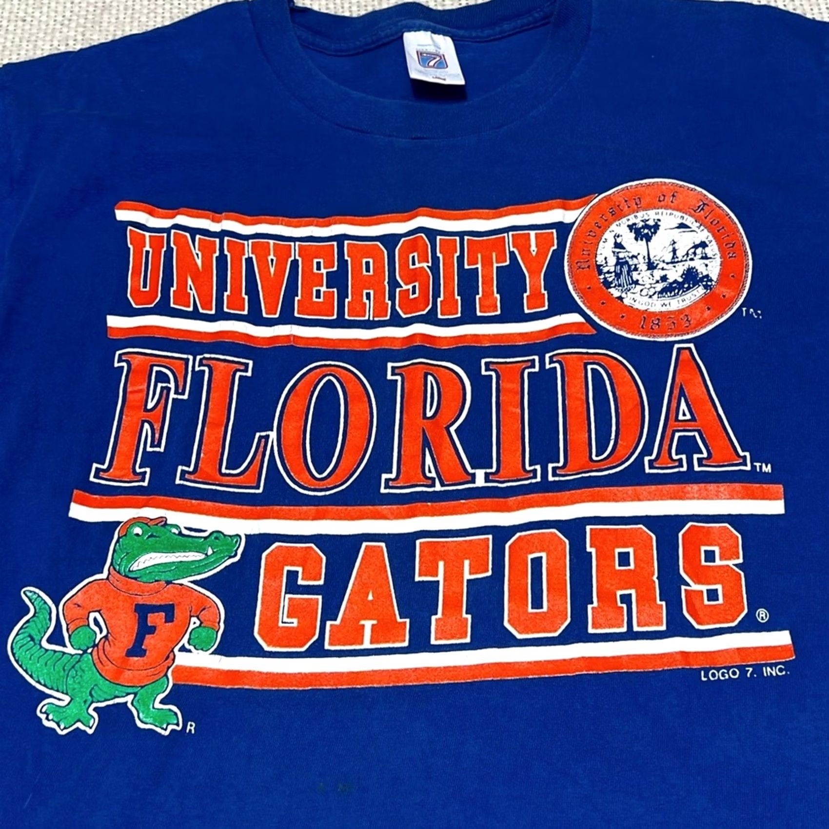Logo 7 VINTAGE Logo 7 Shirt Mens L Blue Florida Gators Single Stitch 80s 90s Gator Size US L / EU 52-54 / 3 - 3 Thumbnail