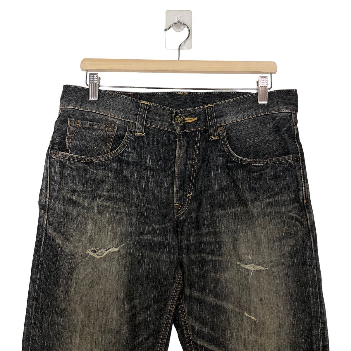 Edwin 🔥VINTAGE EDWIN 503 MADE IN JAPAN STRAIGHT PUNK DESIGN BLACK Size US 34 / EU 50 - 3 Thumbnail