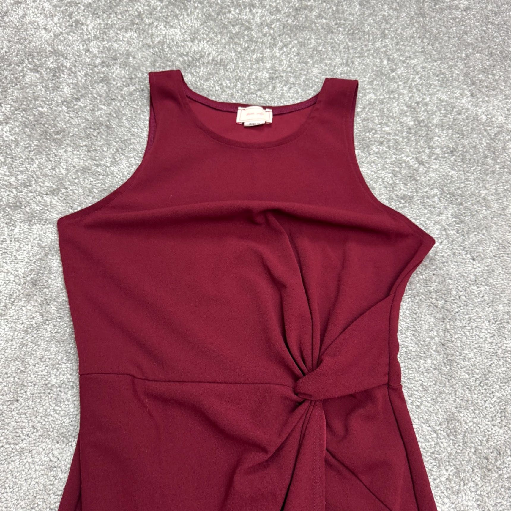 Twisted X Love...Ady Dress Halter Midi Wrap Red Sleeveless Twisted Front Women's M Burgundy Red Size M / US 6-8 / IT 42-44 - 3 Thumbnail