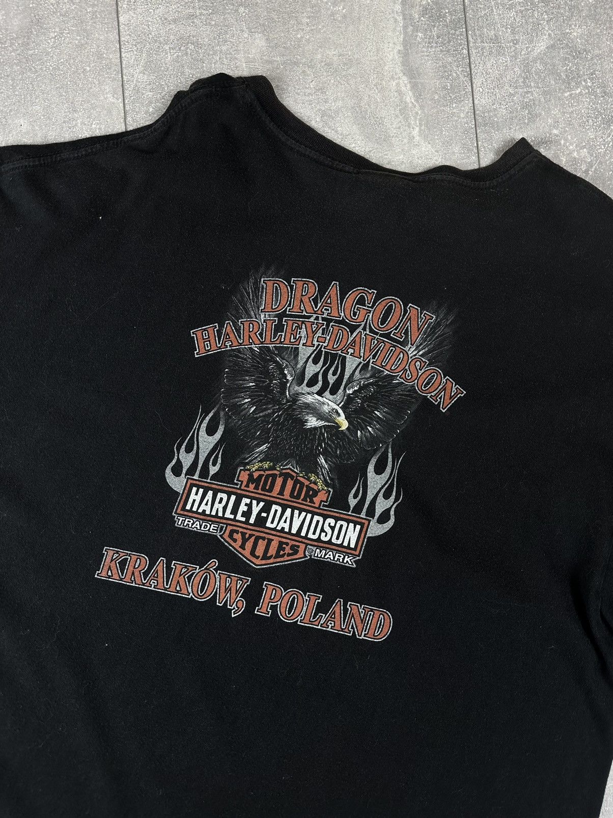 Harley Davidson Harley Davidson Dragon Krakow Poland Overprint Logo T-Shirt Size US XXL / EU 58 / 5 - 8 Thumbnail