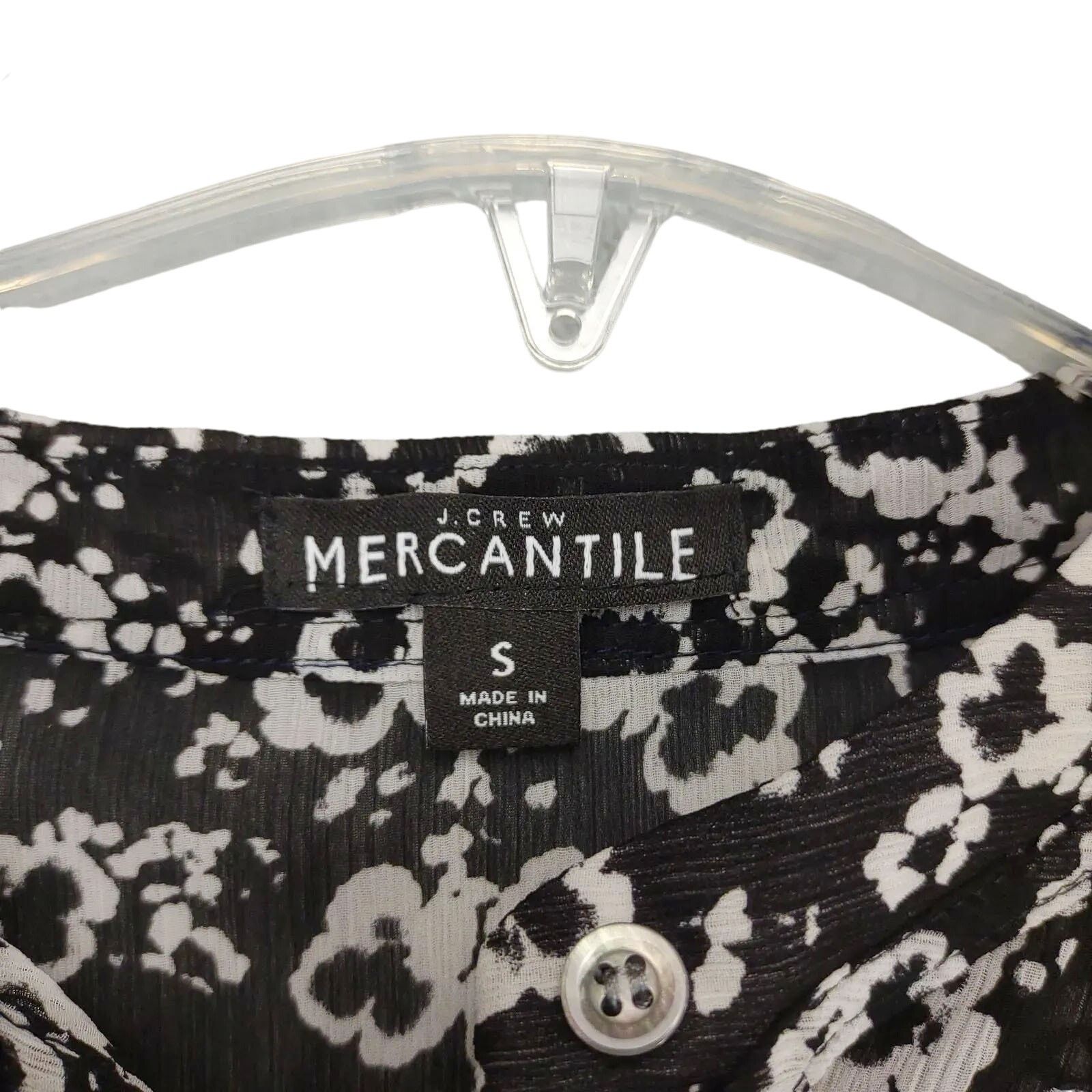 J.Crew Mercantile Black White Floral Blouson Bell Sleeve Dress Size S / US 4 / IT 40 - 5 Thumbnail
