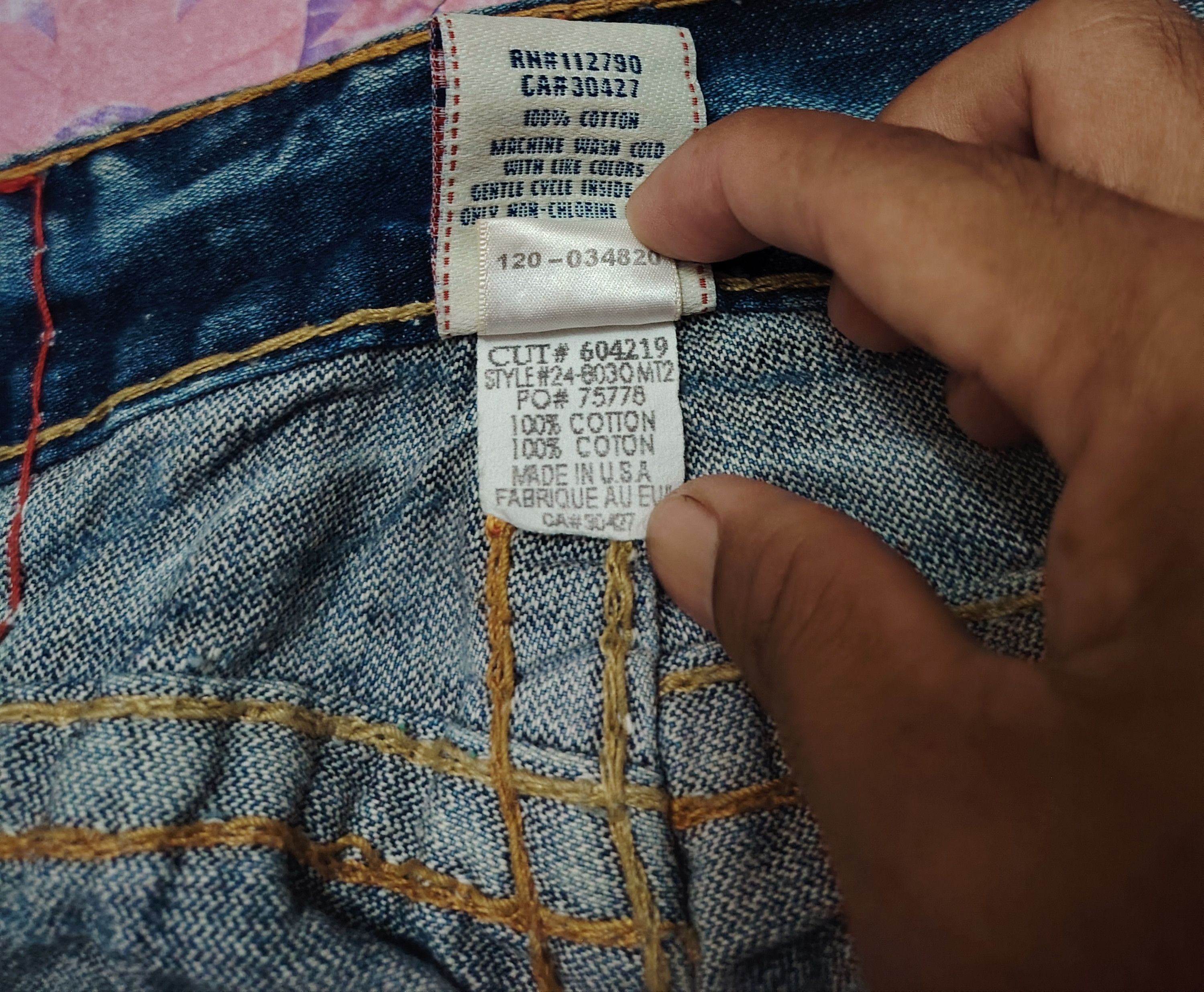 True Religion True Religion Jeans Orange Stitch Joey Super T Denim Flared Size US 31 - 12 Thumbnail