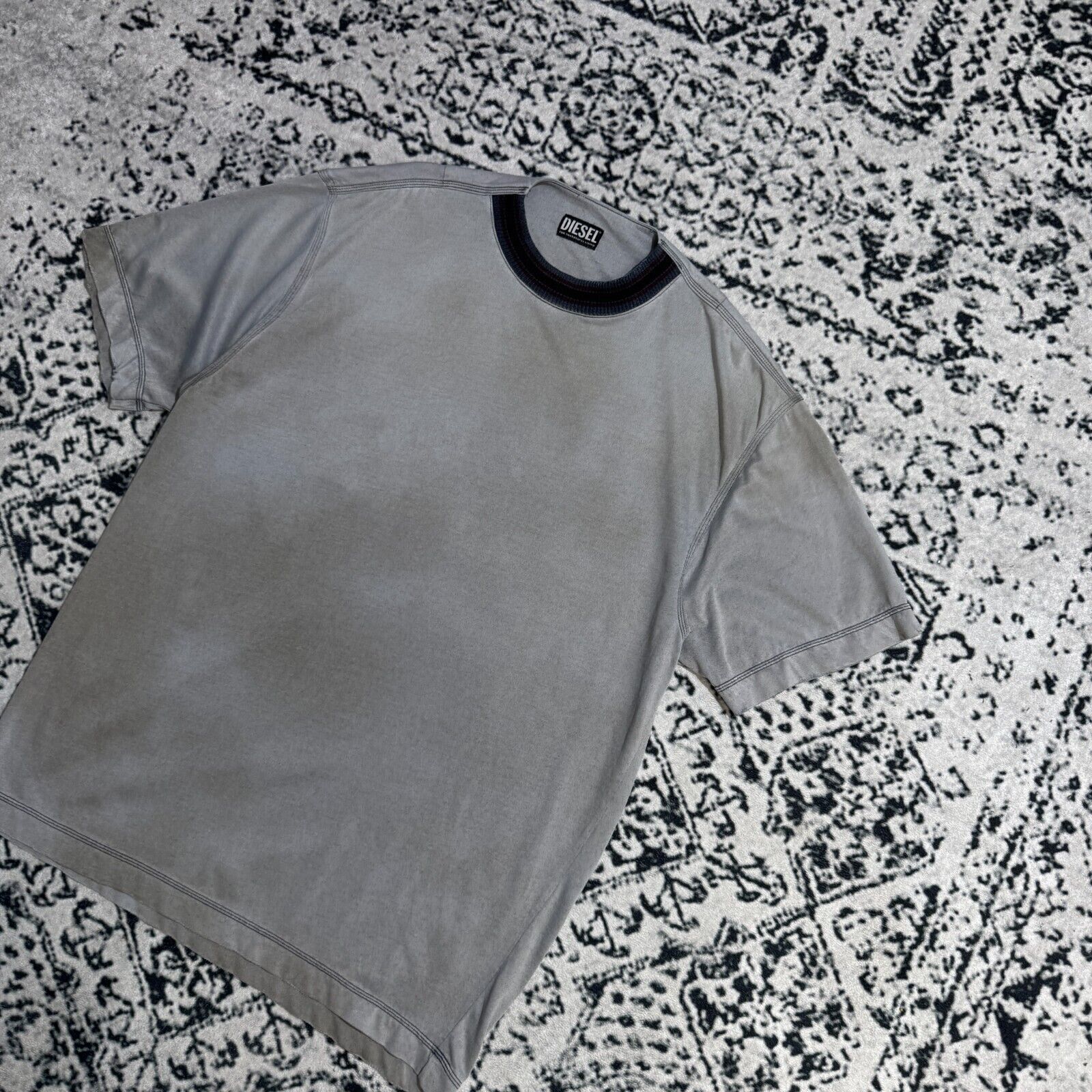 Diesel × Vintage Vintage Diesel Gray Cotton T-Shirt Size XL Archive Washed Size US XL / EU 56 / 4 - 2 Thumbnail
