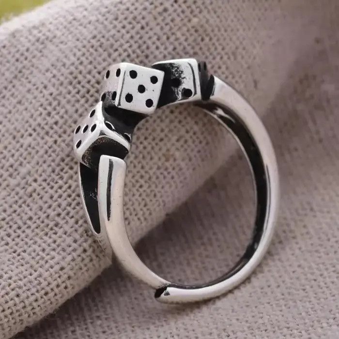 Jewelry Poker Card Player Game Spades Heart Dice Ring Size ONE SIZE - 1 Thumbnail