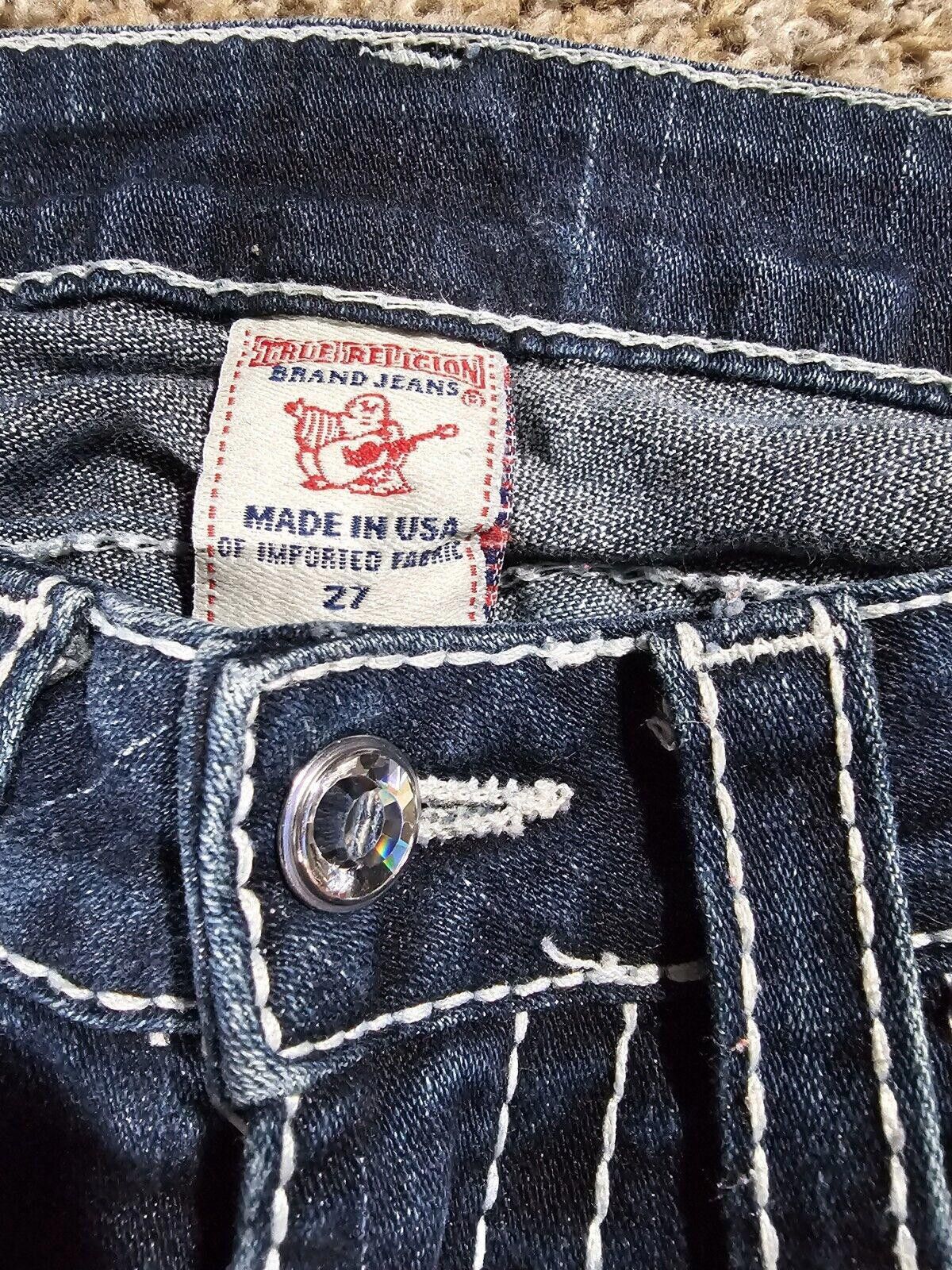 True Religion True Religion 27x30 Jeans Disco Joey Big T Flaps Flare Size 27" / US 4 / IT 40 - 3 Thumbnail