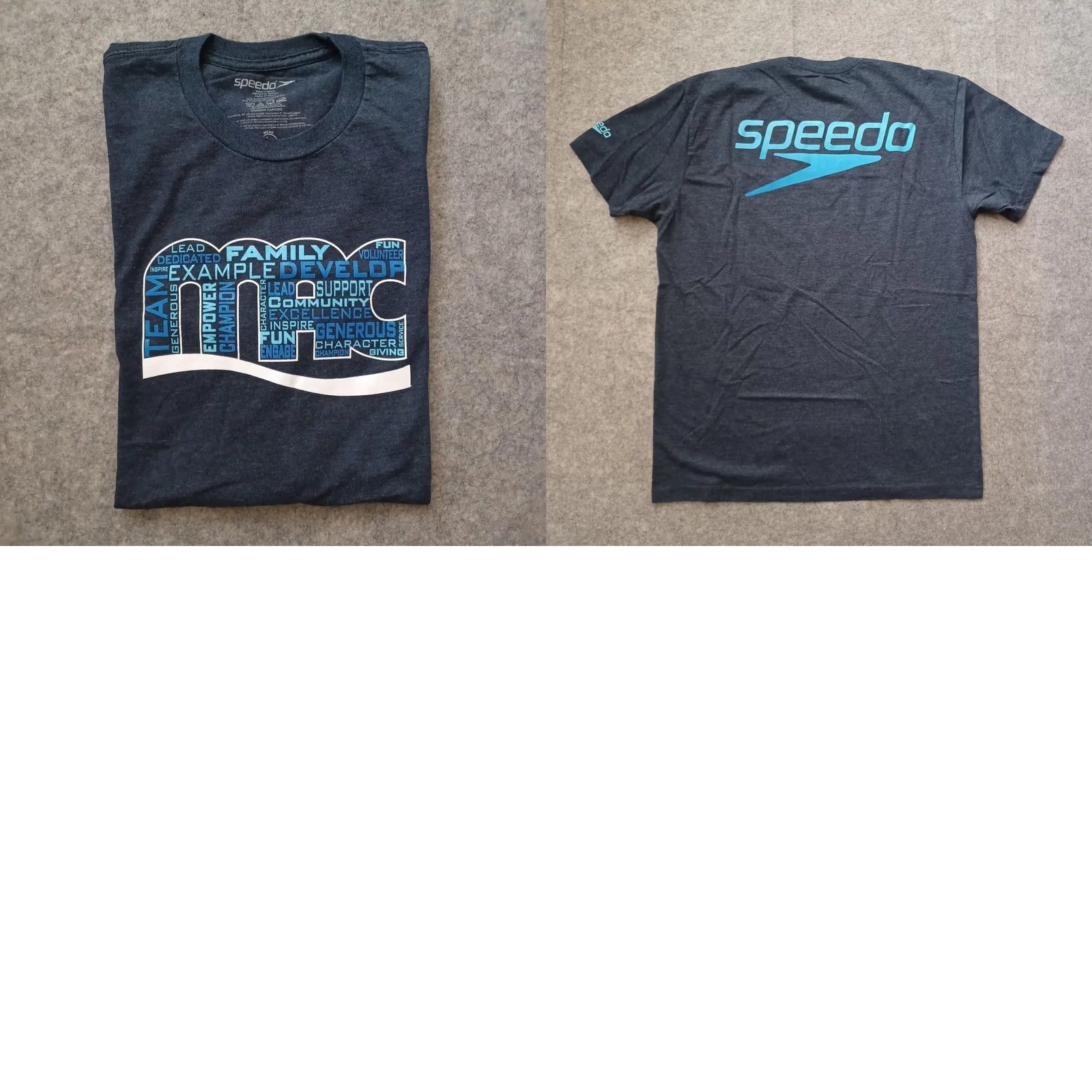 Speedo Speedo Mens T Shirt Large Blue MAC Graphic Front Back Big Logo Retro Casual Shirt Mens L Blue Logo Size US L / EU 52-54 / 3 - 9 Thumbnail