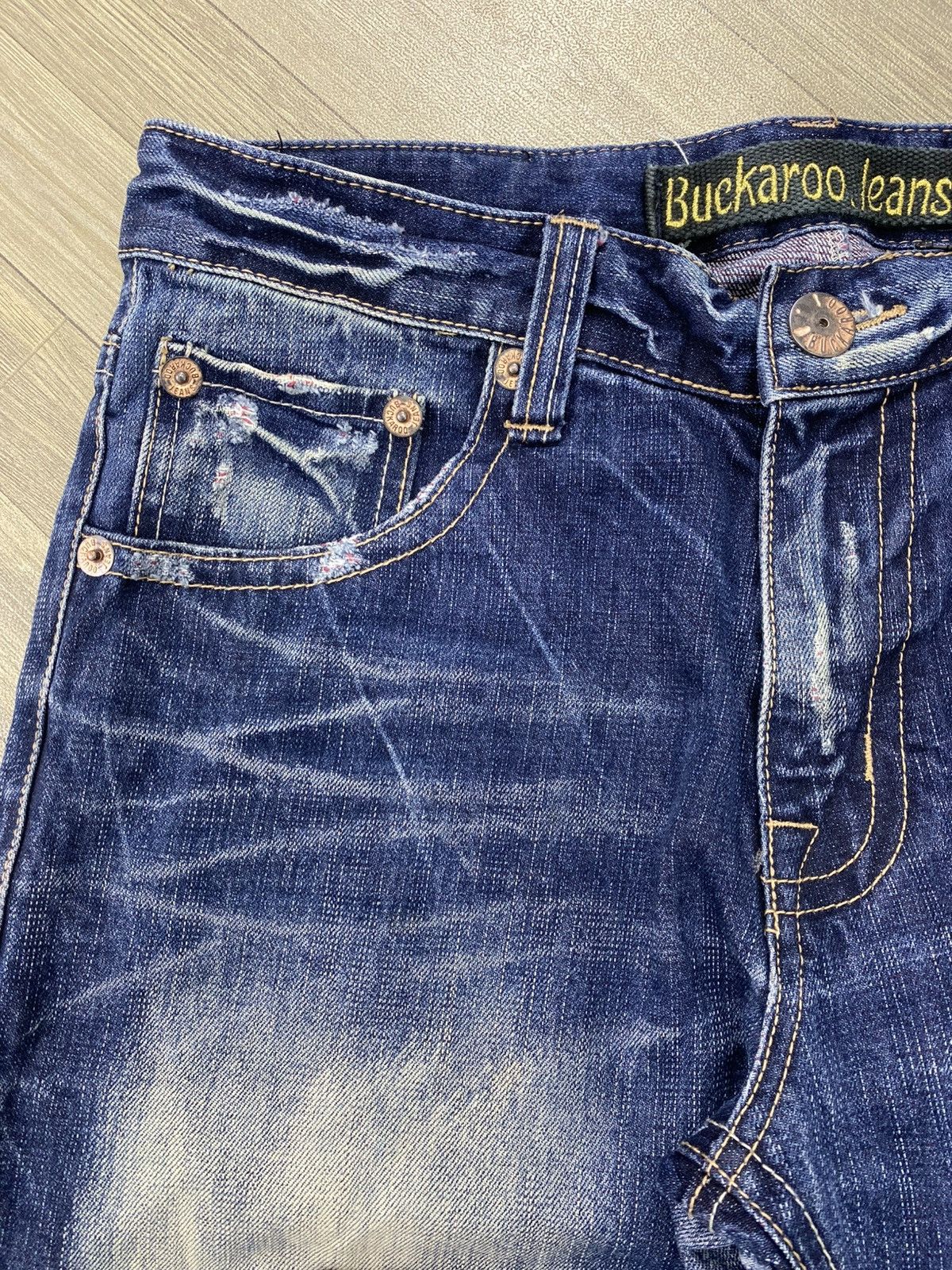 If Six Was Nine 2000s Buckaroo Distressed Faded Kmrii Lgb Punk Style Jeans Size US 34 / EU 50 - 6 Thumbnail