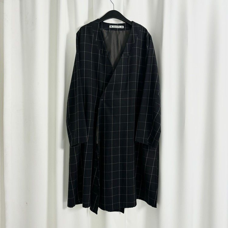Black check oriental robe coat Light Jackets