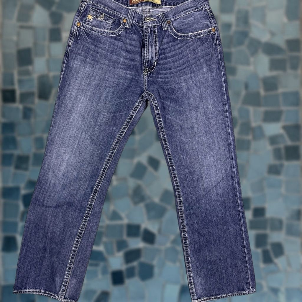 Vintage BIG STAR Jeans Men 34R Pioneer Bootcut 5-Pocket Denim Cowboy Whisker 100% Cotton Blue Mid Rise Regular 32in Inseam Zip Button Belt Loops 34 waist"} Size US 34 / EU 50 - 1 Thumbnail