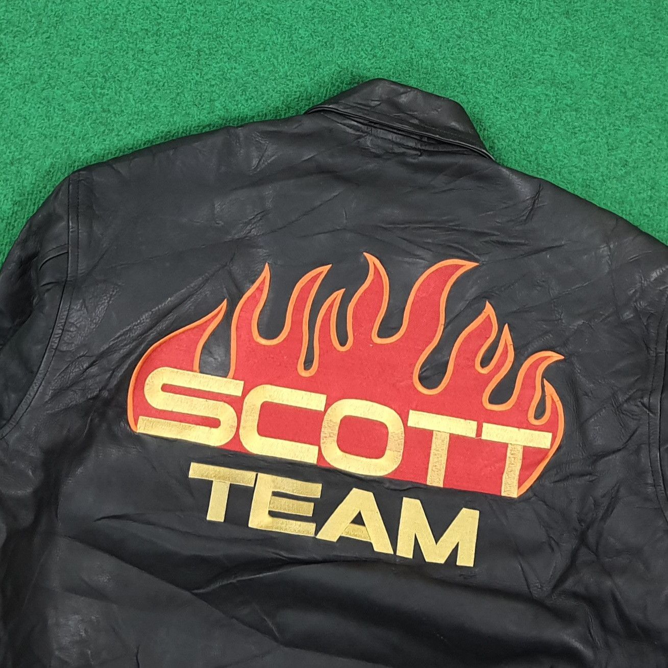 Vintage Vintage Scott Team Leather Jacket with Black Flames Size US L / EU 52-54 / 3 - 2 Thumbnail