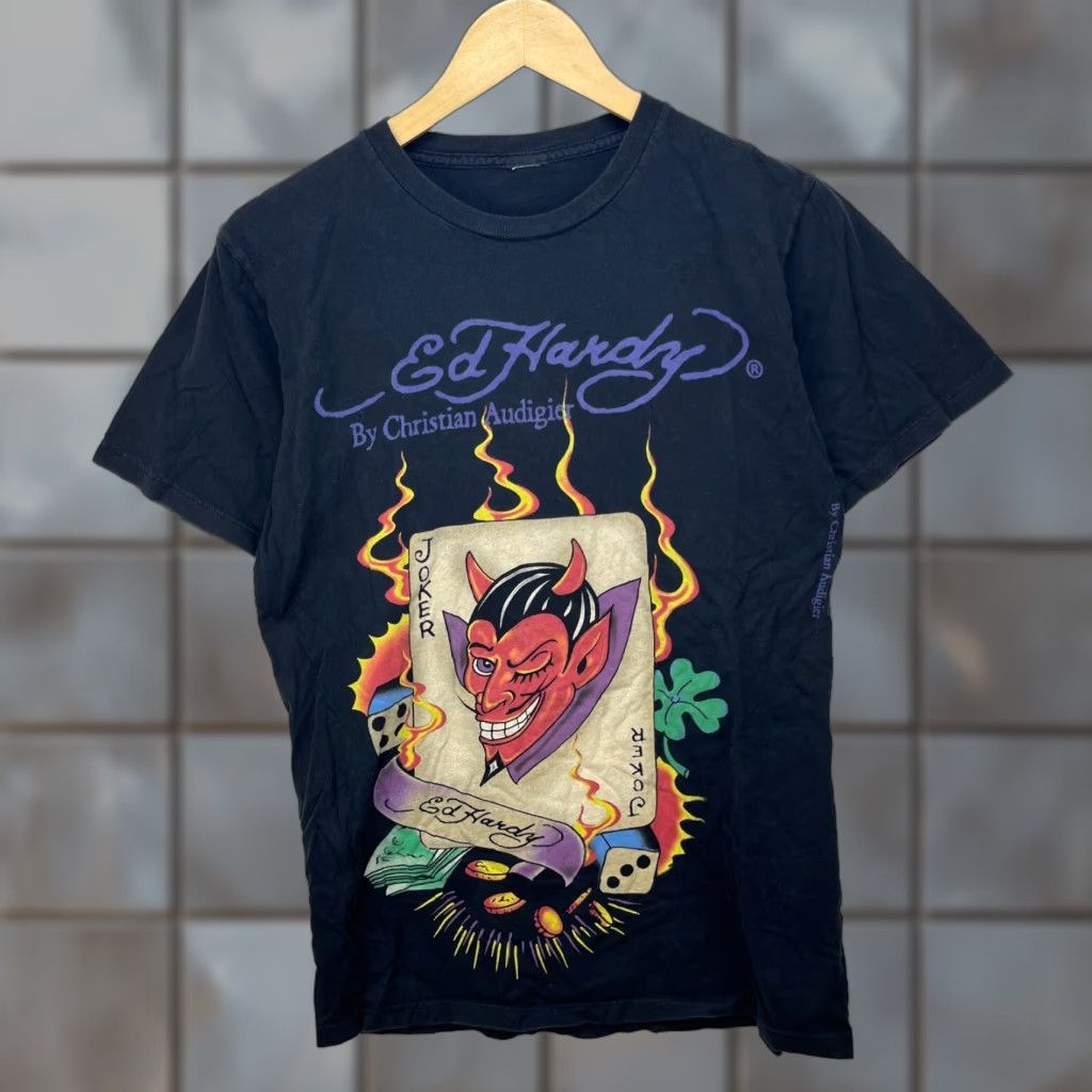 Ed Hardy VINTAGE Ed Hardy Dracula Joker T Shirt M Black Mens T-Shirt Size US M / EU 48-50 / 2 - 1 Thumbnail