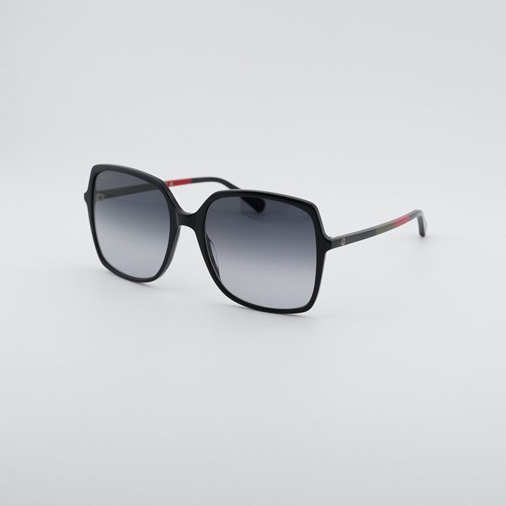 Gucci Gucci GG0544S 007 Sunglasses Shiny Black Square Frame, Grey Size ONE SIZE - 1 Thumbnail