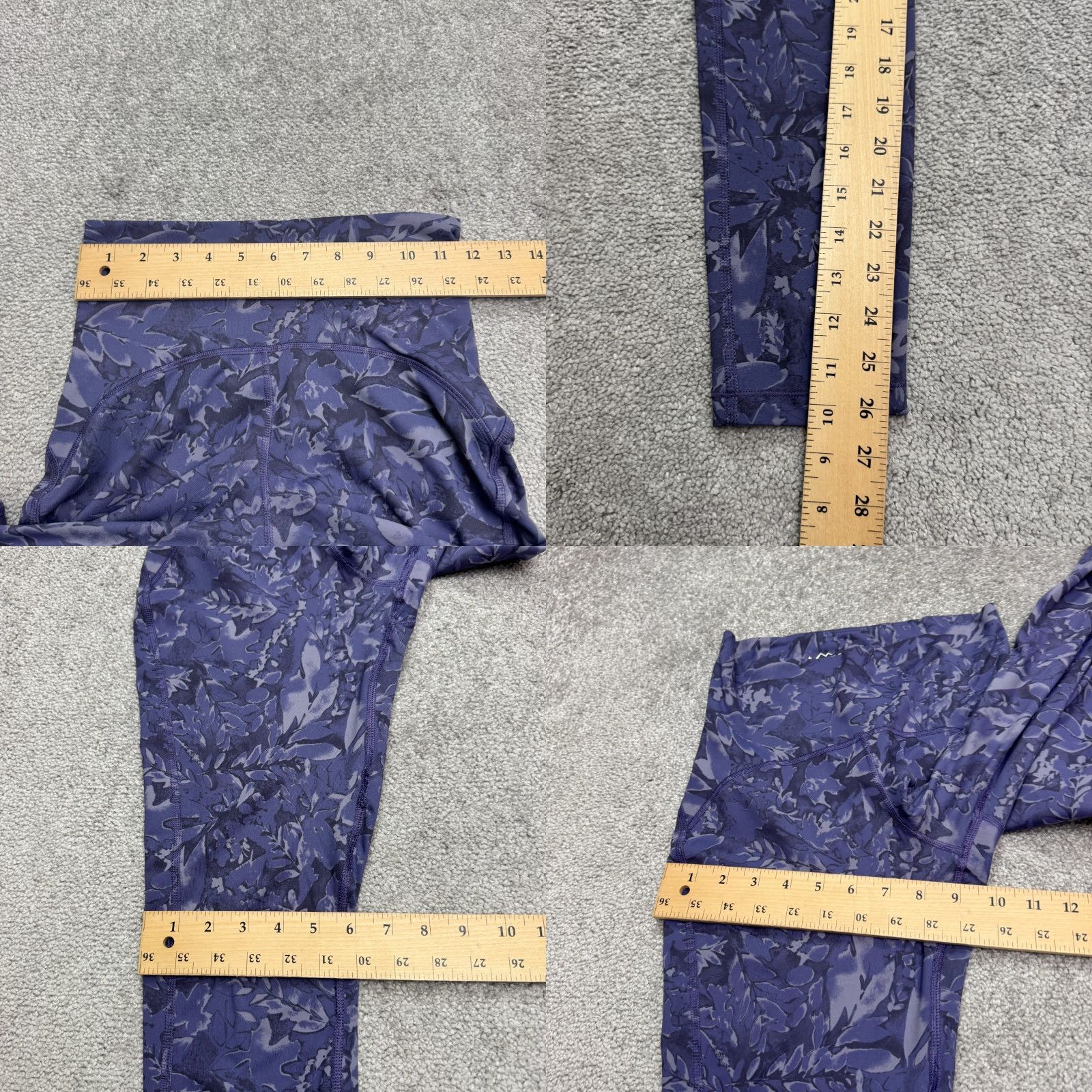 Vintage REI Co-Op Floral Cropped Leggings Womens Small Blue Pocket Activewear Outdoor Size 28" / US 6 / IT 42 - 8 Thumbnail
