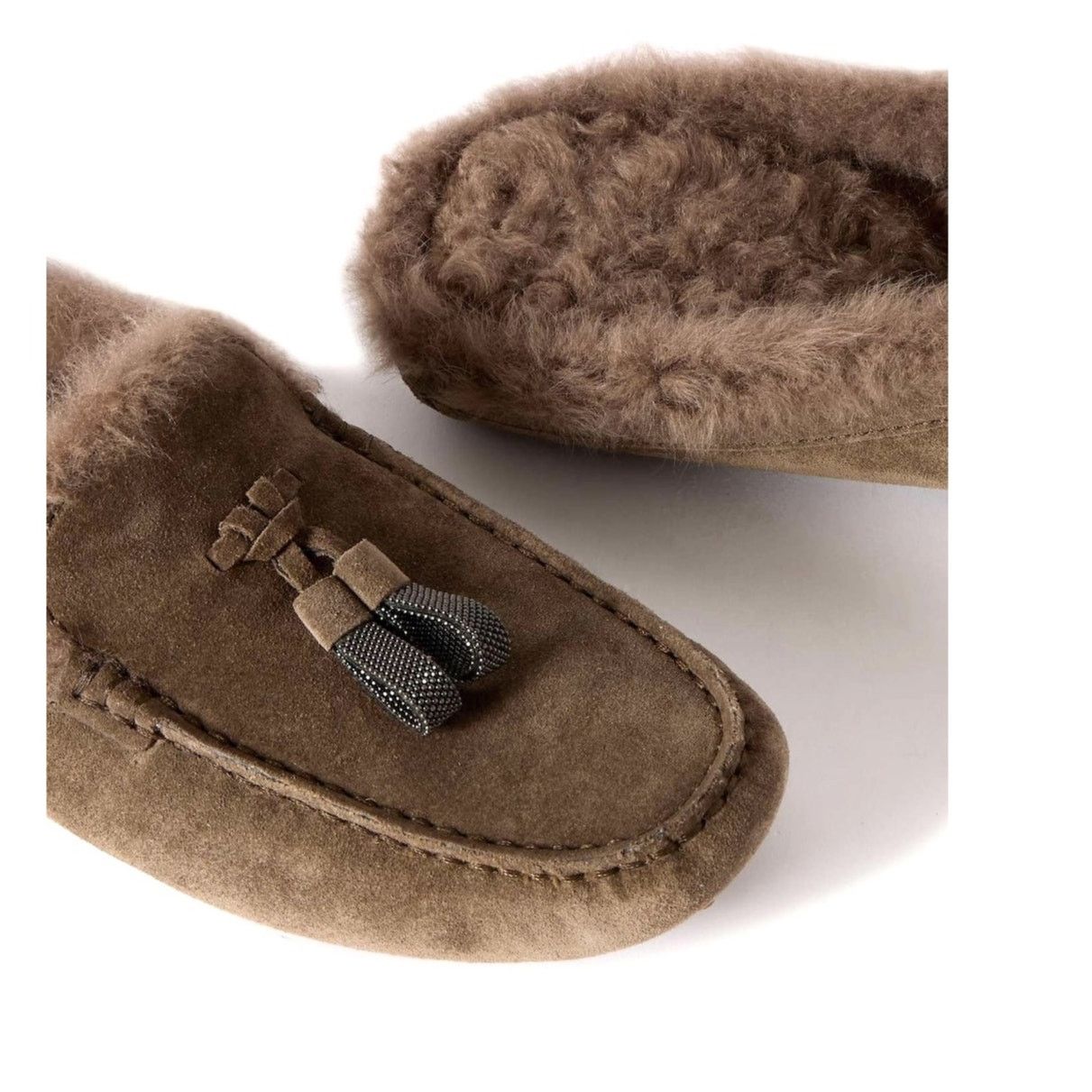 Brunello Cucinelli Brunello Cucinelli Monili Shearling Mule Dark Brown 35 Size US 5 / IT 35 - 6 Thumbnail