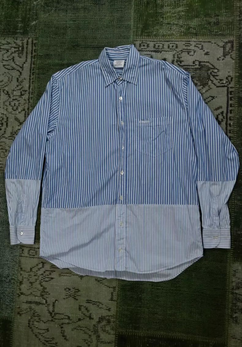 Vetements Vetements Vetteman pieced stripe oversized shirt Size US XS / EU 42 / 0 - 1 Thumbnail