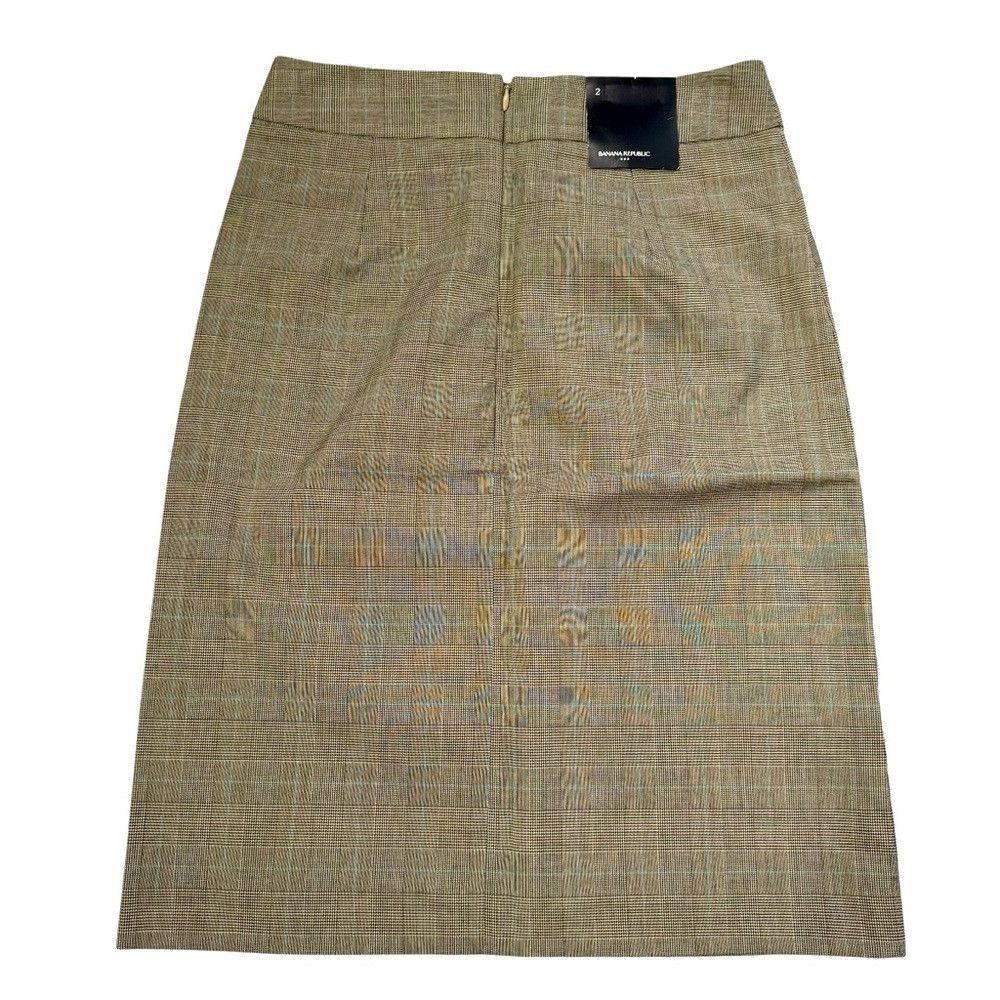 Banana Republic NWT New Banana Republic Plaid Pencil Light Brown Skirt Size Size 26" / US 2 / IT 38 - 3 Thumbnail