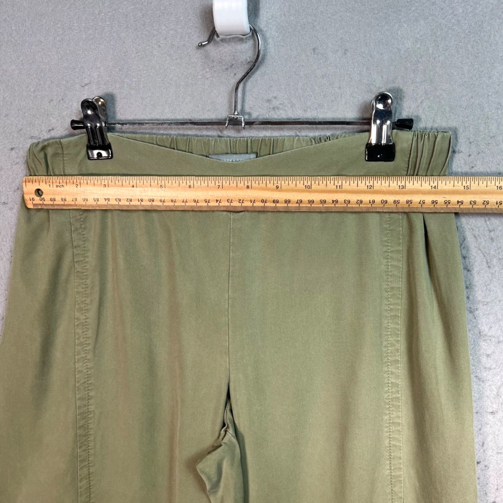Vintage New York & Company Womens XS Olive Green Pull-On Wide-Leg Pants Shirt? Size 26" / US 2 / IT 38 - 5 Thumbnail