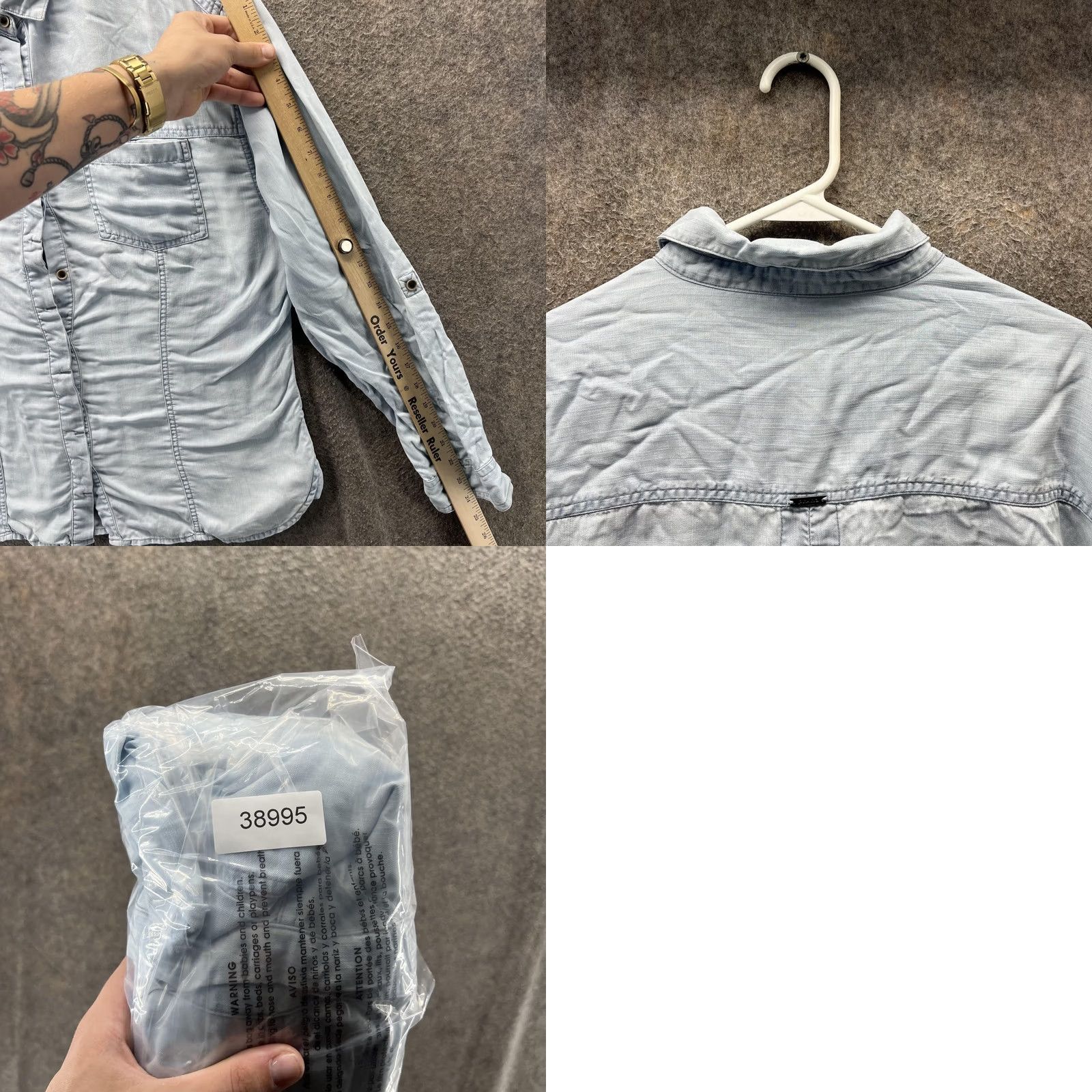 Prana VINTAGE PrAna Shirt Mens XL Blue Long Sleeve Utility Button Front Chest Pockets Casual Size US XL / EU 56 / 4 - 8 Thumbnail