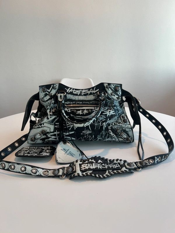 Balenciaga Balenciaga Neo City Cagole Graffiti Leather Bag Size ONE SIZE - 1 Thumbnail