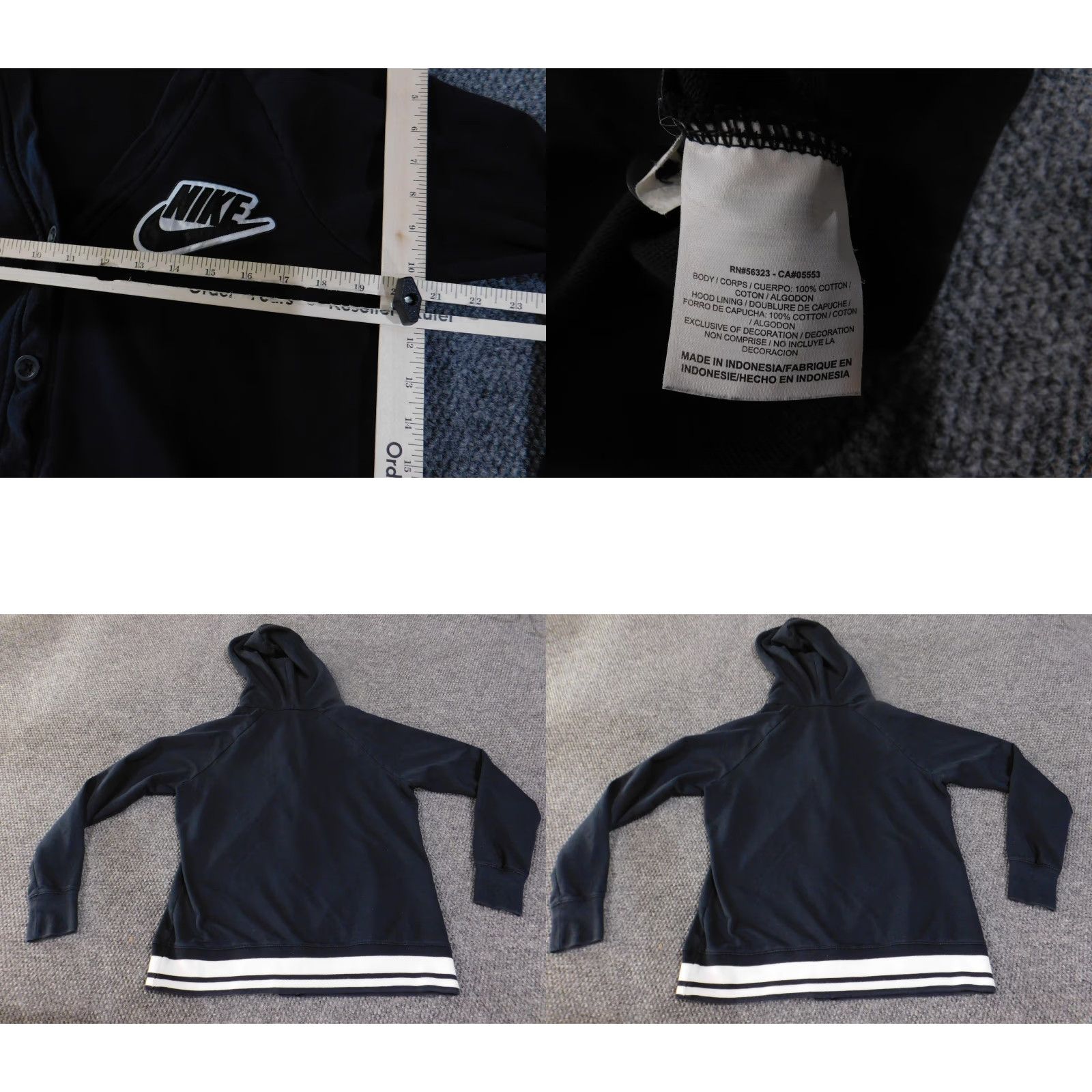 Nike Nike Hoodie Sweater Womens XL Navy Blue Button Cardigan Sportswear Cotton Retro Size XL / US 12-14 / IT 48-50 - 8 Thumbnail