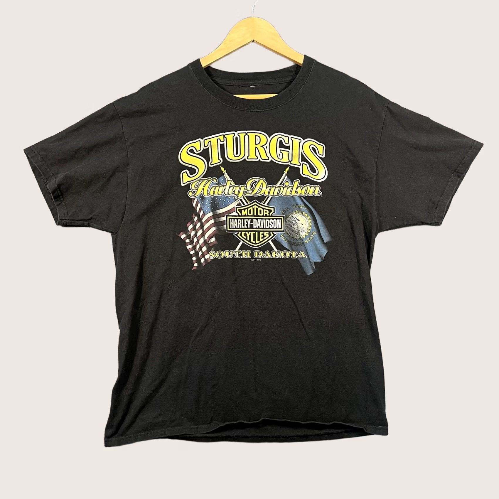 Harley Davidson VINTAGE Harley-Davidson T-Shirt Large Black 2000s Sturgis Motorcycle Graphic Print Hemes Beefy-T Men Short Sleeve Crew Neck Size US L / EU 52-54 / 3 - 1 Thumbnail