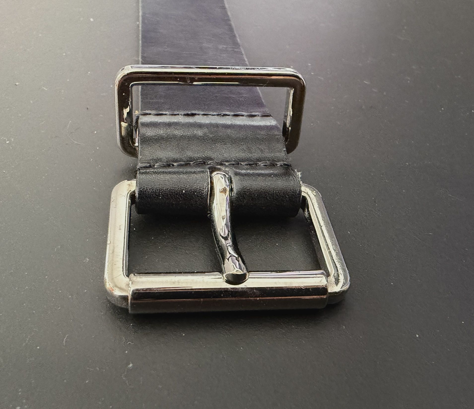 Dsquared2 Dsquared2 Black Leather Belt Minimal Buckle Made in Italy 90 Size 32 - 3 Thumbnail