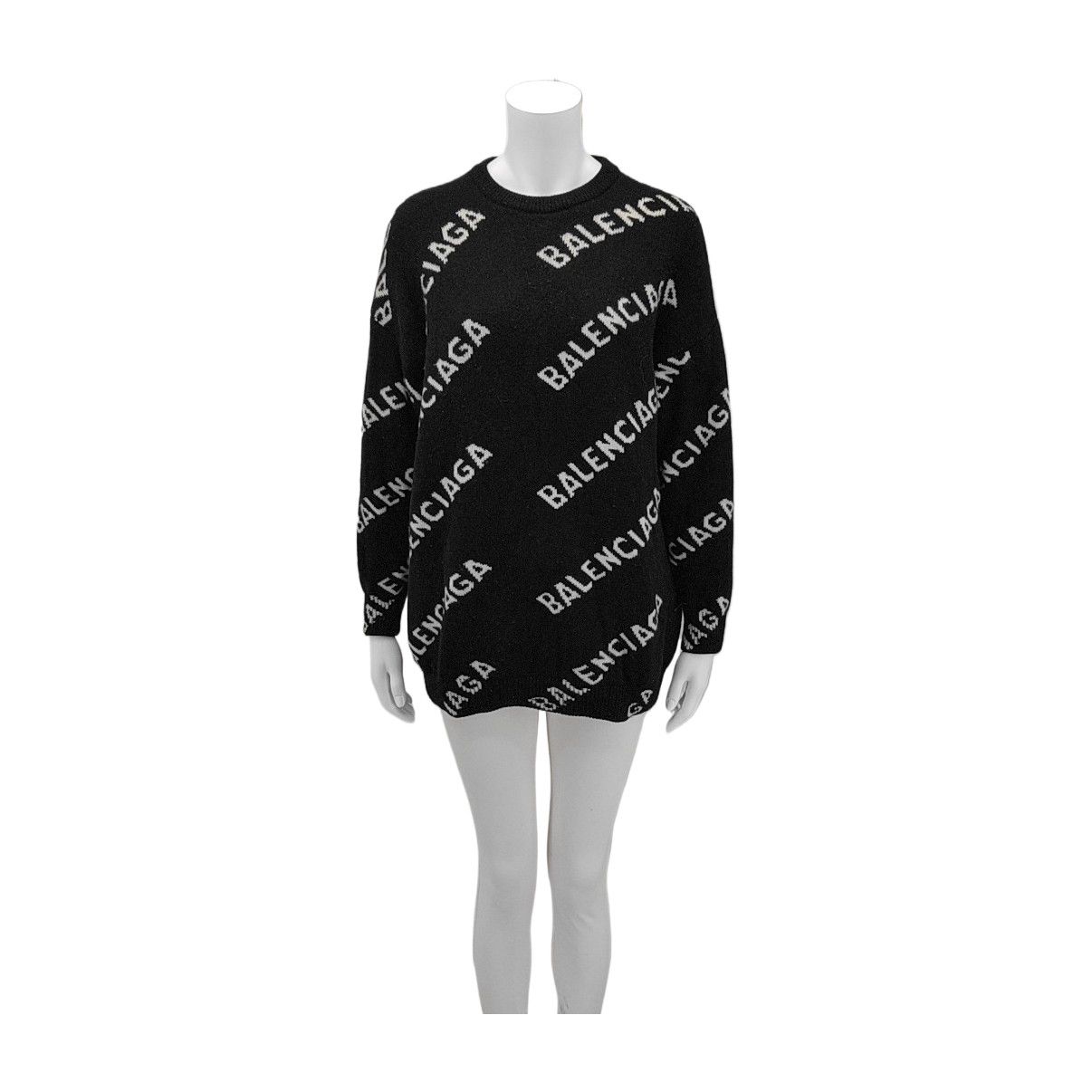 Balenciaga Balenciaga All Over Logo Wool Sweater Size XS Size XS / US 0-2 / IT 36-38 - 1 Thumbnail