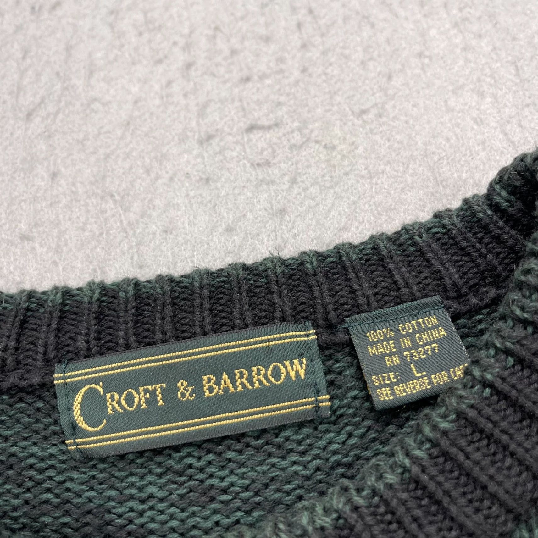 Croft & Barrow VINTAGE Croft & Barrow Sweater Mens L Green Argyle Diamond 100% Cotton Crewneck 90s Size US L / EU 52-54 / 3 - 4 Thumbnail
