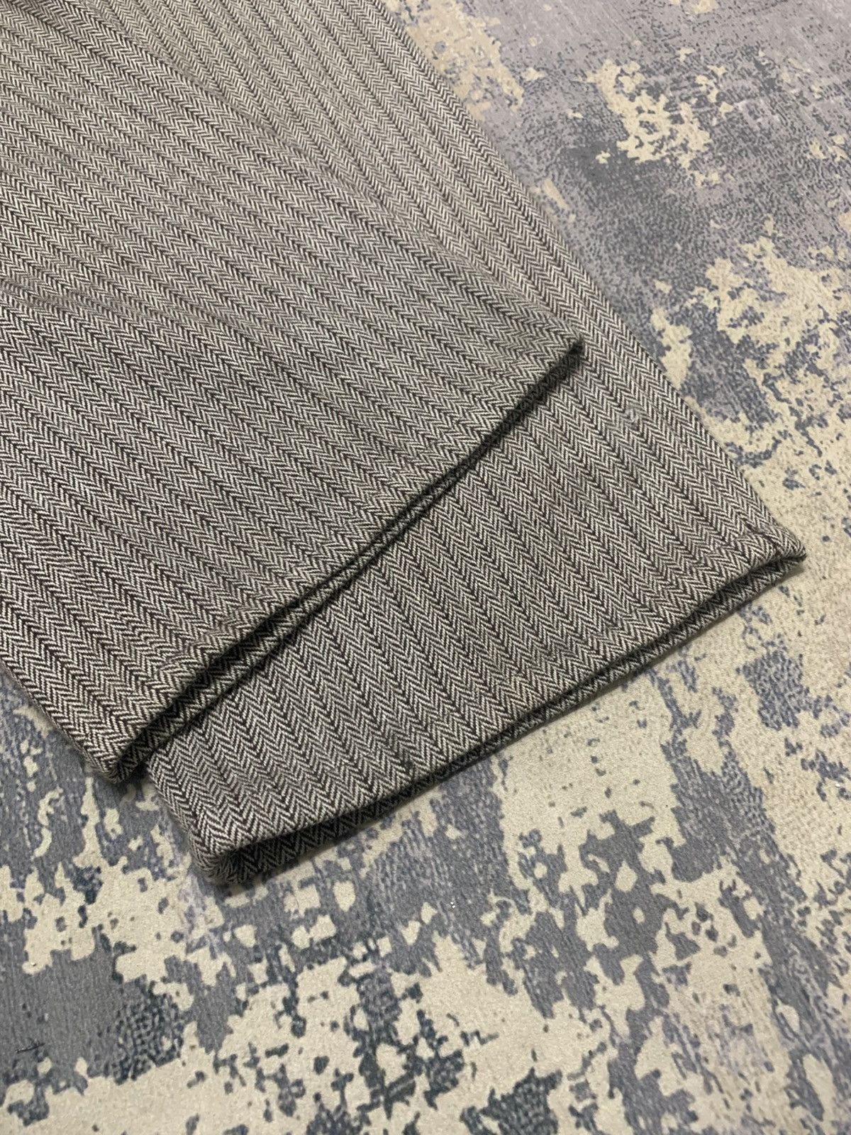 Japanese Brand Vintage 70s Striped Wide-Leg Wool Trousers Flap Pockets Size US 32 / EU 48 - 6 Thumbnail