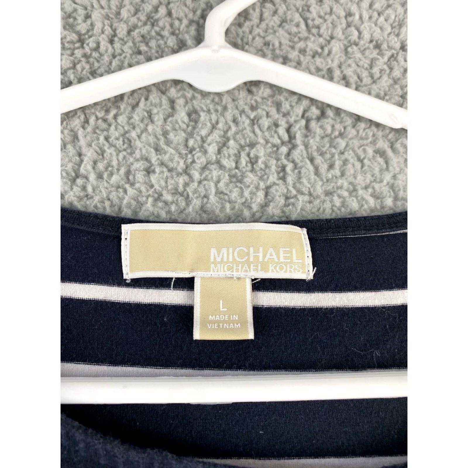 Michael Kors Michael Kors T Shirt Women’s Blue Gold Zip Cotton Size Large/ 37-12 Size L / US 10 / IT 46 - 4 Thumbnail