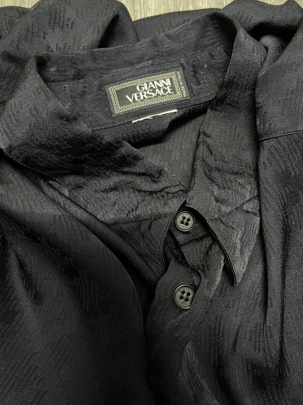 Versace GIANNI VERSACE Black Silk Hidden Long Sleeve Size US M / EU 48-50 / 2 - 19 Thumbnail