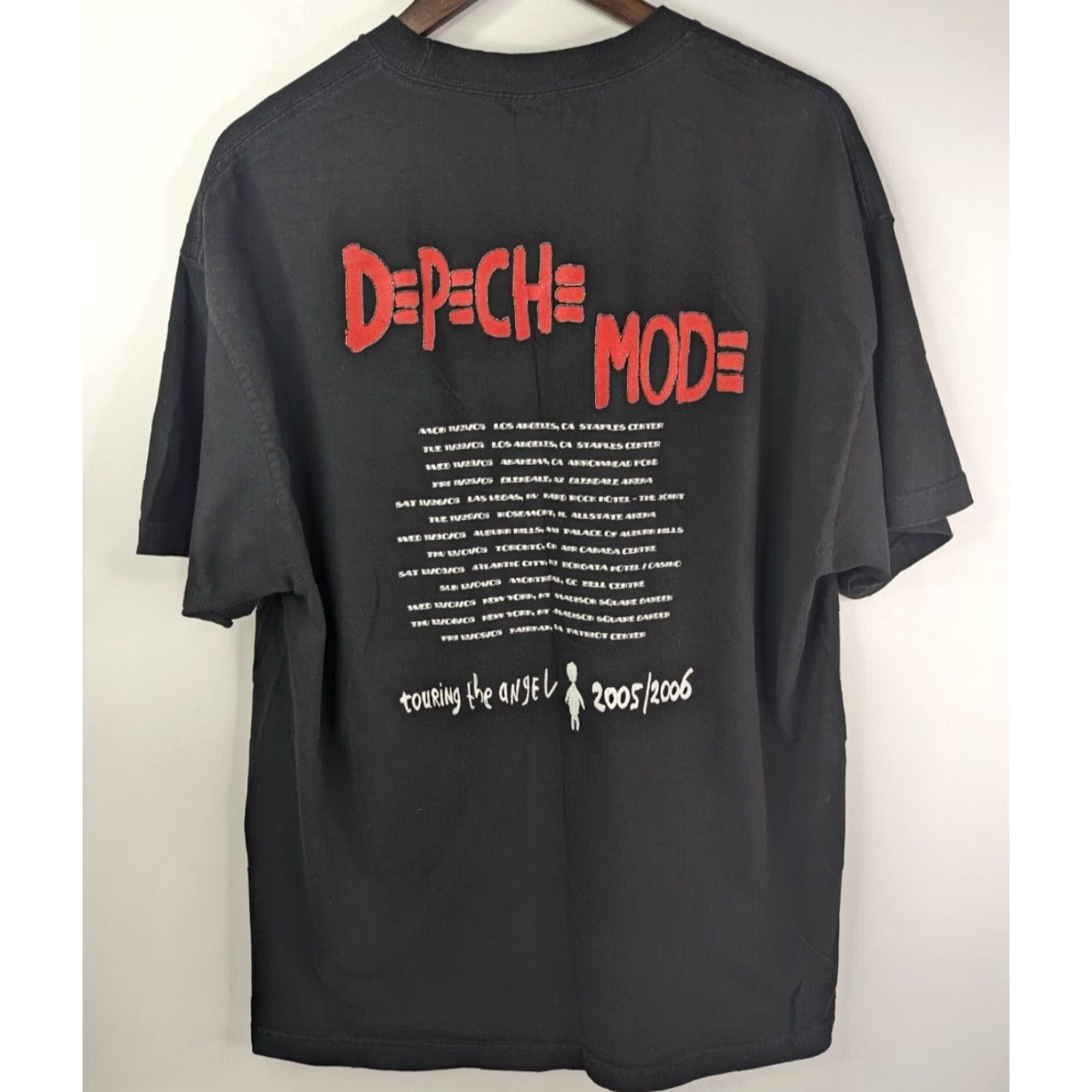Vintage Depeche Mode Tee Y2K Touring The Angel 2005/2006 World Tour XL Black Cotton Blend T-Shirt Men Short Sleeve Band Size ONE SIZE - 3 Thumbnail