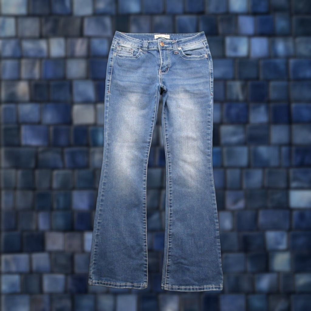 Market Thread Market Women's Blue Stretch Denim Bootcut Jeans Size 7/28 Size 28" / US 6 / IT 42 - 1 Thumbnail