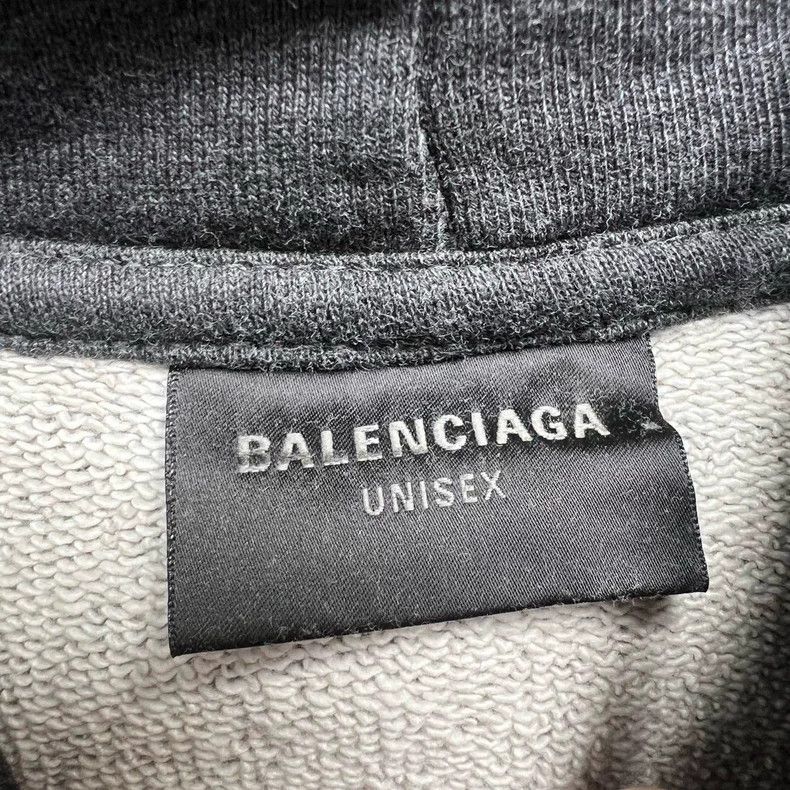 Balenciaga Balenciaga Charcoal grey embroidered cola sea wave hoodie Size US M / EU 48-50 / 2 - 3 Thumbnail
