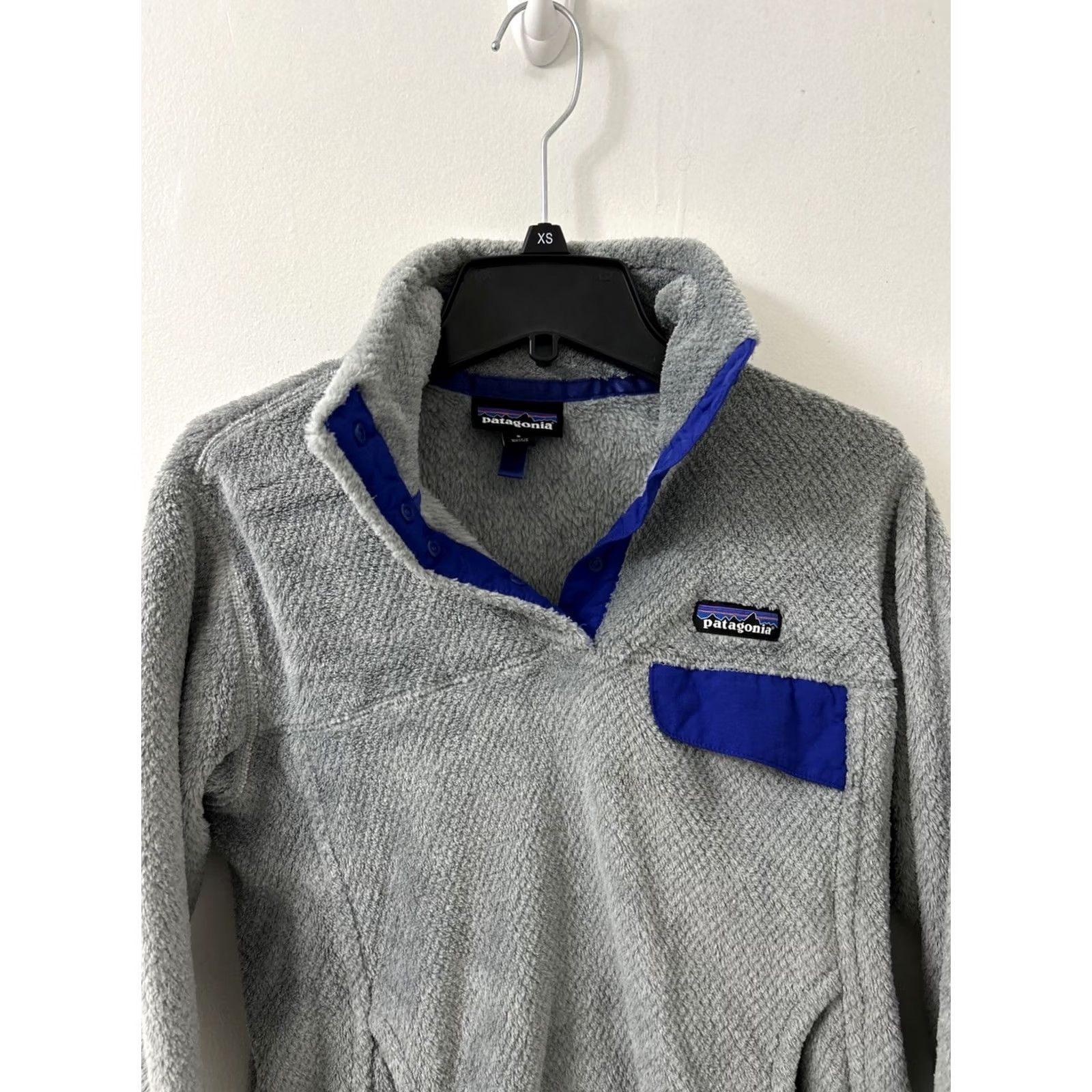 Patagonia Patagonia Re-Tool Pullover Jacket Womens Small Gray Blue Snap Polartec 25442 FA16 Size S / US 4 / IT 40 - 2 Thumbnail