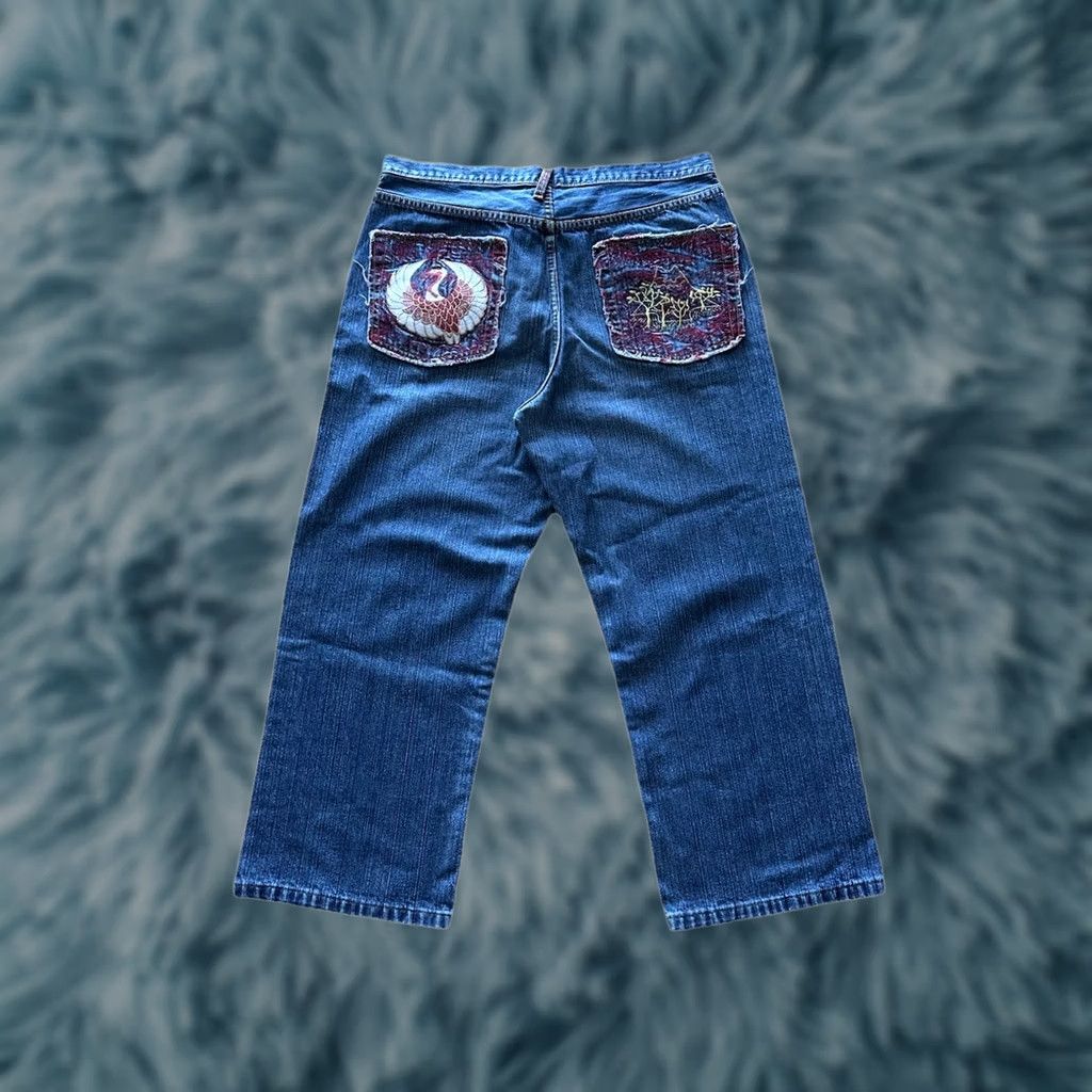 RMC Jeans VINTAGE Red Monkey Jeans Mens 5-Pocket Denim Straight Regular Blue Y2K Skater Embroidered Hip Hop Fall Spring Summer Winter 38 Mens Size US 38 / EU 54 - 1 Thumbnail