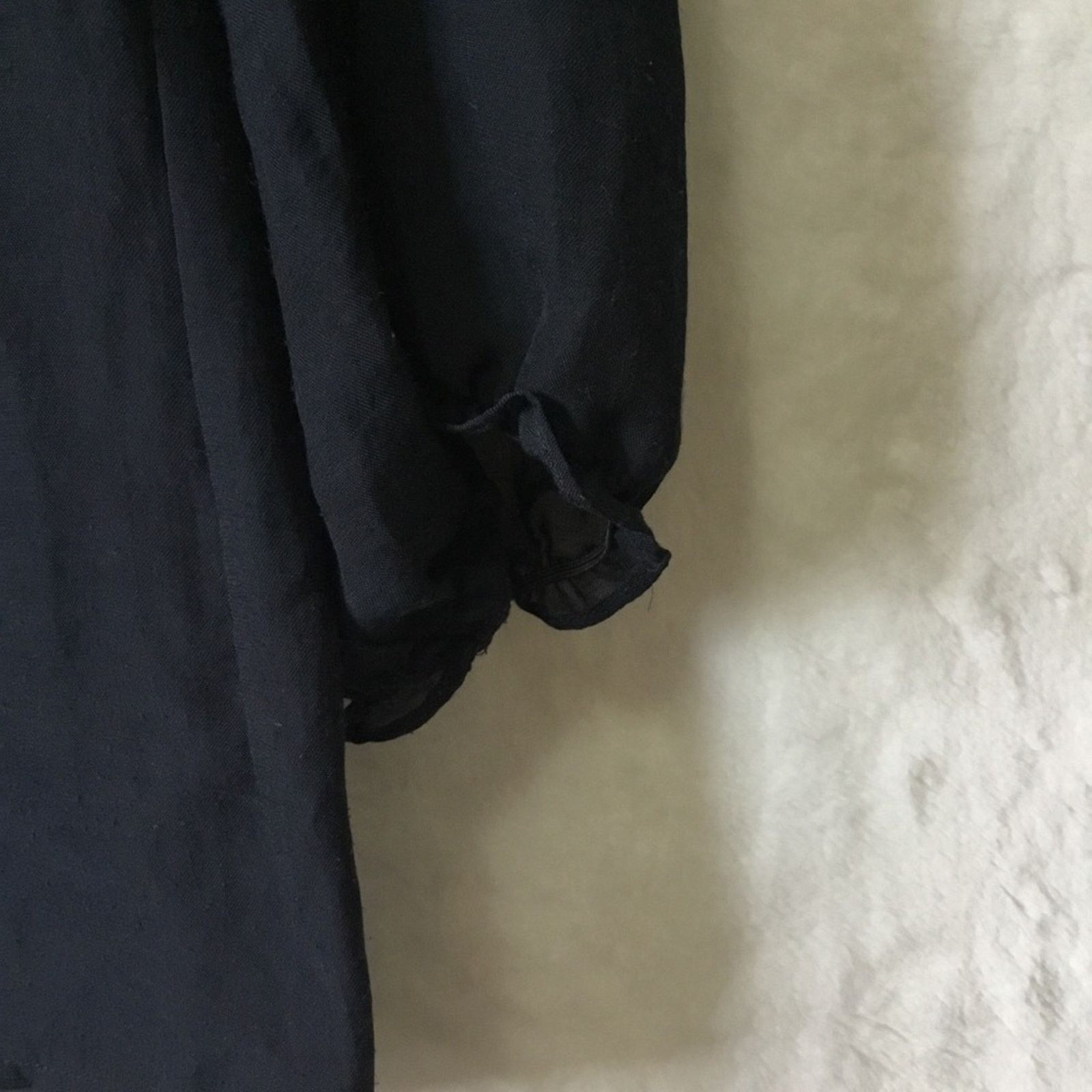 Loft LOFT Navy Sheer Peasant Blouse Size S / US 4 / IT 40 - 5 Thumbnail