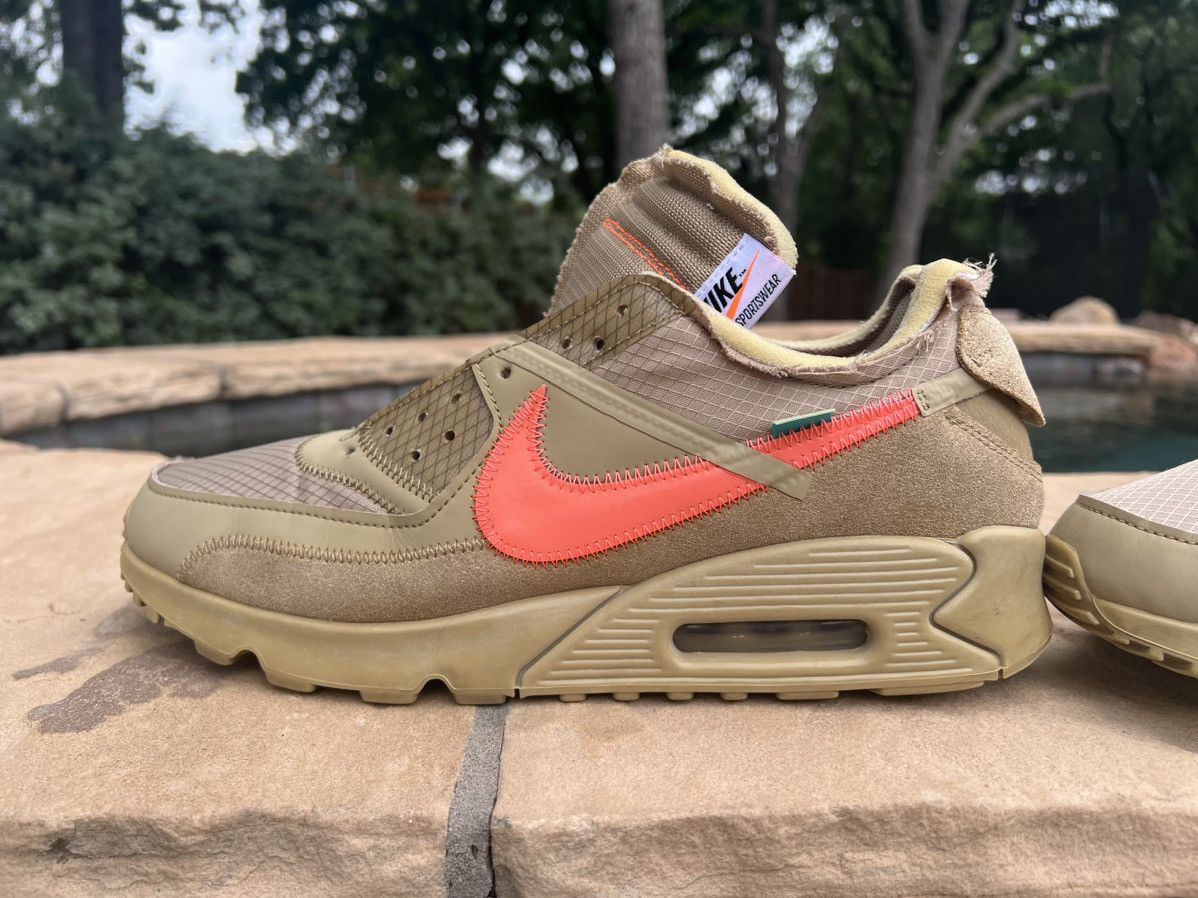 image of Nike X Off-White Air Max 90 Desert Ore Shoes in Brown, Men's (Size 12)