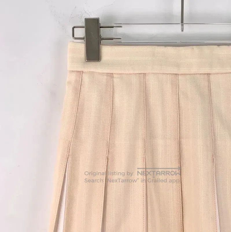 Thom Browne Thom Browne Beige Wool Pleated Skirt . Size 22" - 3 Thumbnail