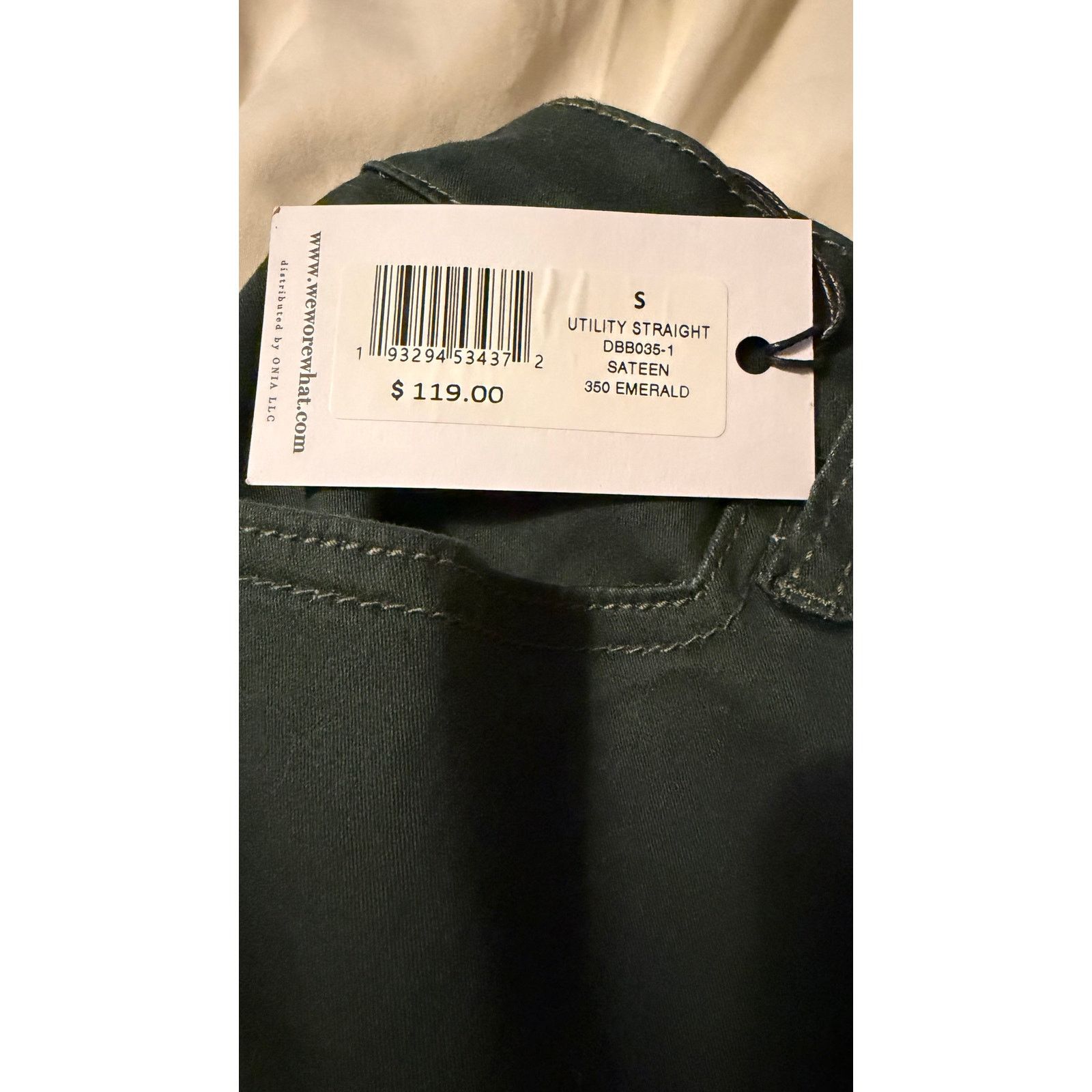 WeWoreWhat NWT WeWoreWhat Utility Straight Pants Emerald Sateen size S Size 28" / US 6 / IT 42 - 4 Thumbnail