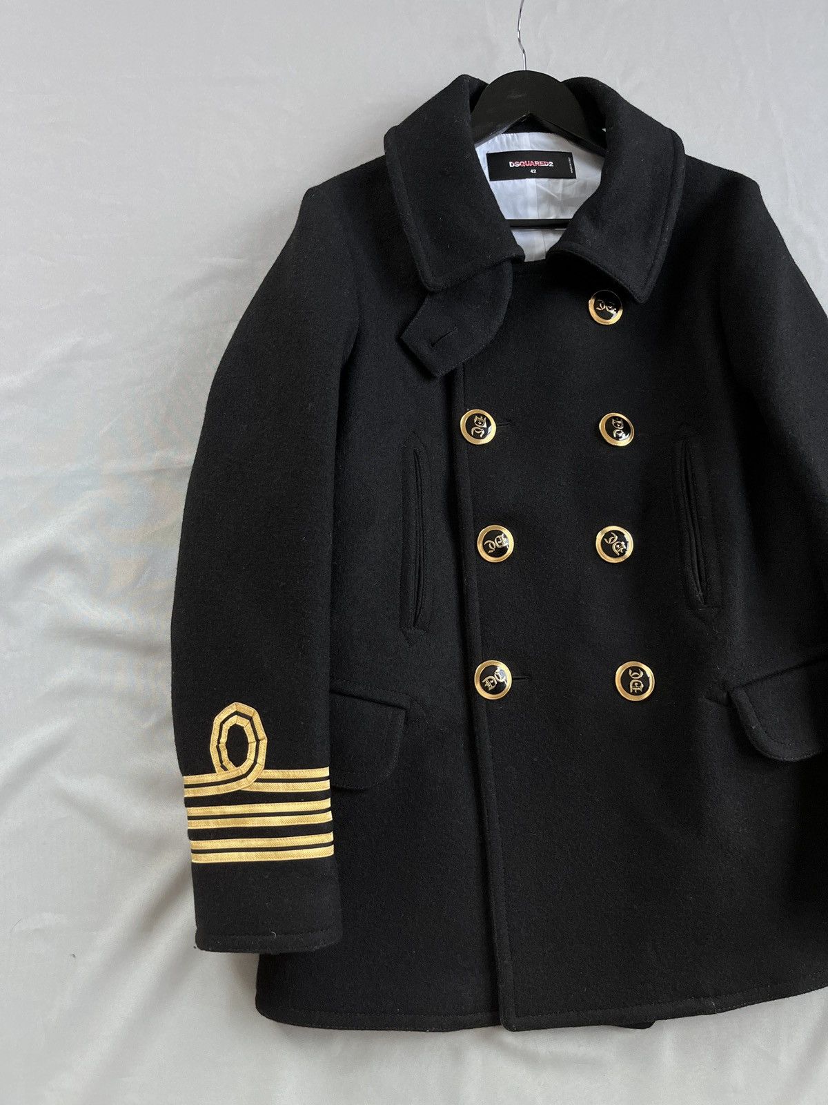 DSQUARED2 GORGEOUS Sailor Military Wool Peacoat