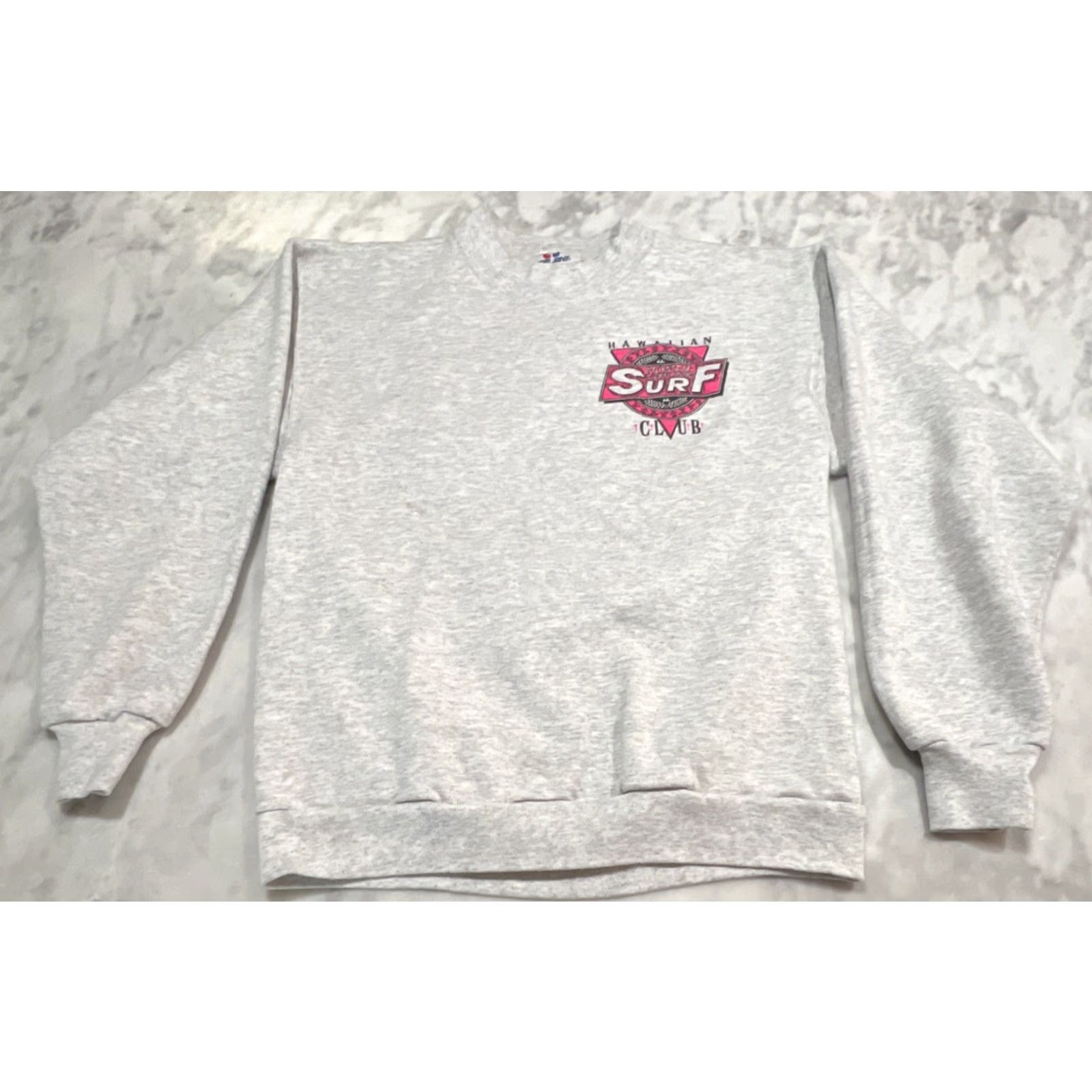 TEE JAYS VINTAGE Tee Jays Sweatshirt Men M Hawaiian North Shore Surf Club Graphic Print Puffy Paint Gray Cotton Blend Crew Neck Pullover Size US M / EU 48-50 / 2 - 6 Thumbnail