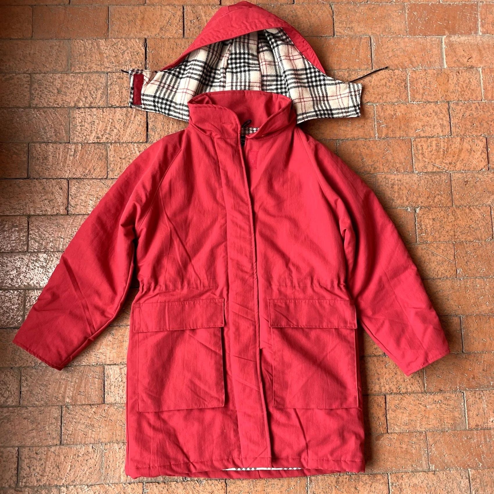 Vintage VINTAGE Woolrich Jacket Red Wool Lined Plaid M Wool Blend Lamb Fur Secretary/Geek 1990s Made in USA Mens/Womens Size M / US 6-8 / IT 42-44 - 2 Thumbnail