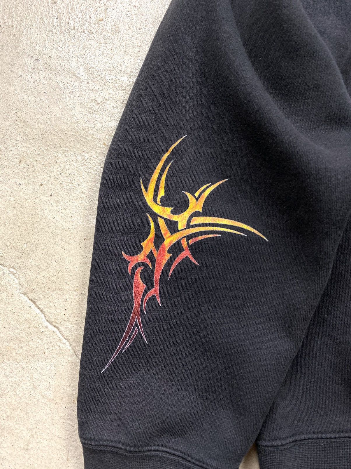 Japanese Brand Y2K Vintage 2000’s Abstract Fire Hoodie Japan Style Size US XL / EU 56 / 4 - 9 Thumbnail