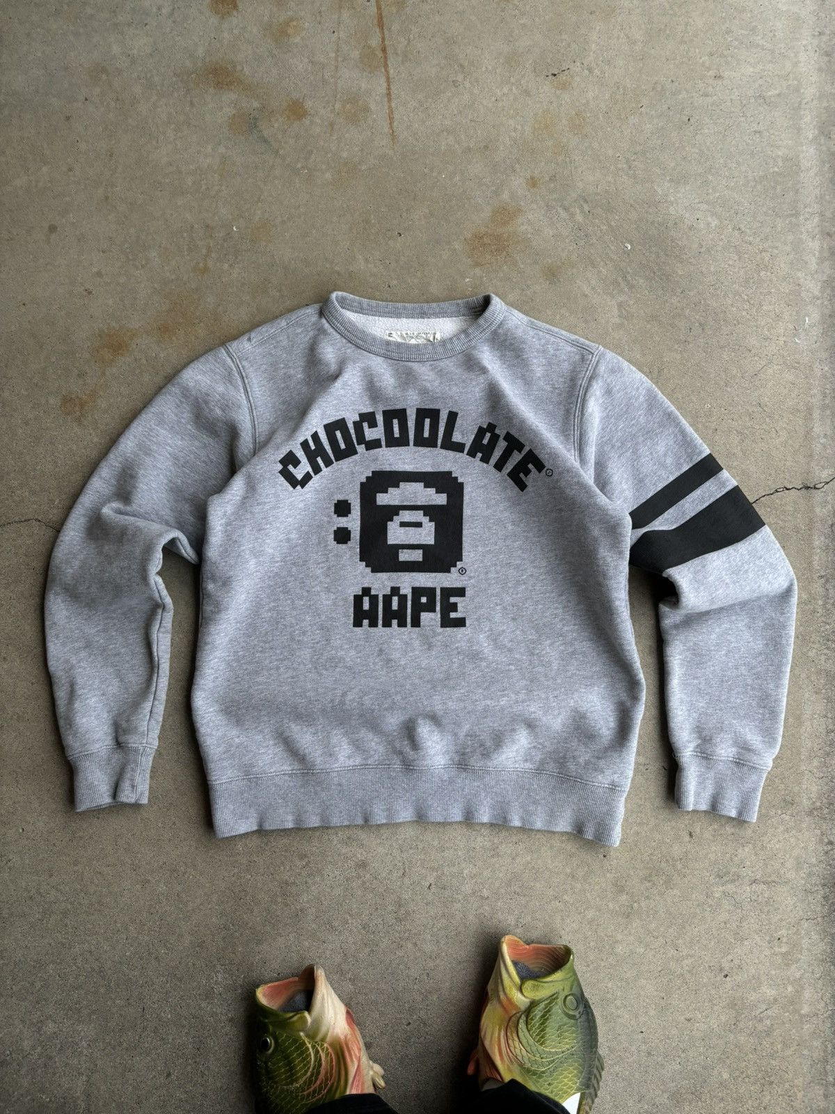 CHOCOOLATE Crazy Chocolate Bape Japanese Boxy Heather Grey Crewneck Size US M / EU 48-50 / 2 - 1 Thumbnail